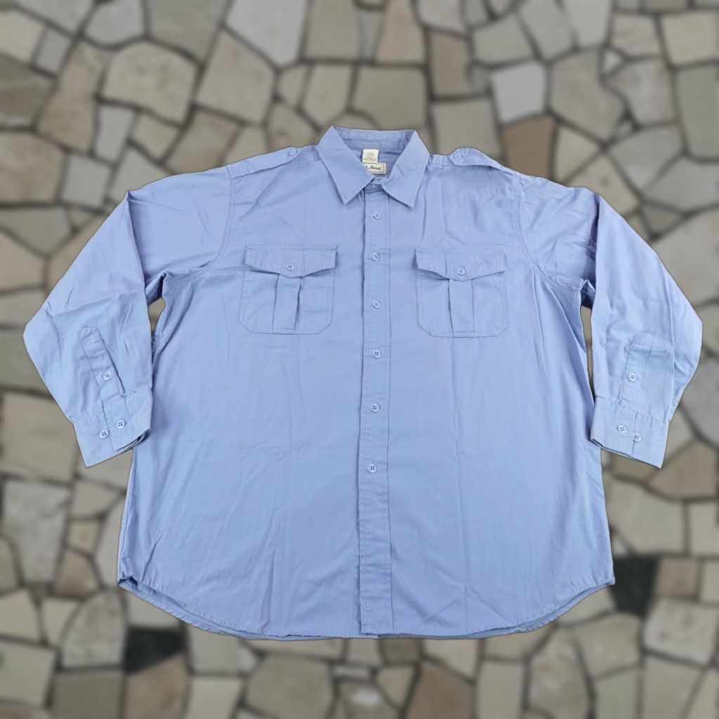 Vintage VINTAGE L.L. Bean Button-Up Shirt Mens Large Blue Long Sleeve Utility Work 90s Outdoor Size US L / EU 52-54 / 3 - 1 Thumbnail
