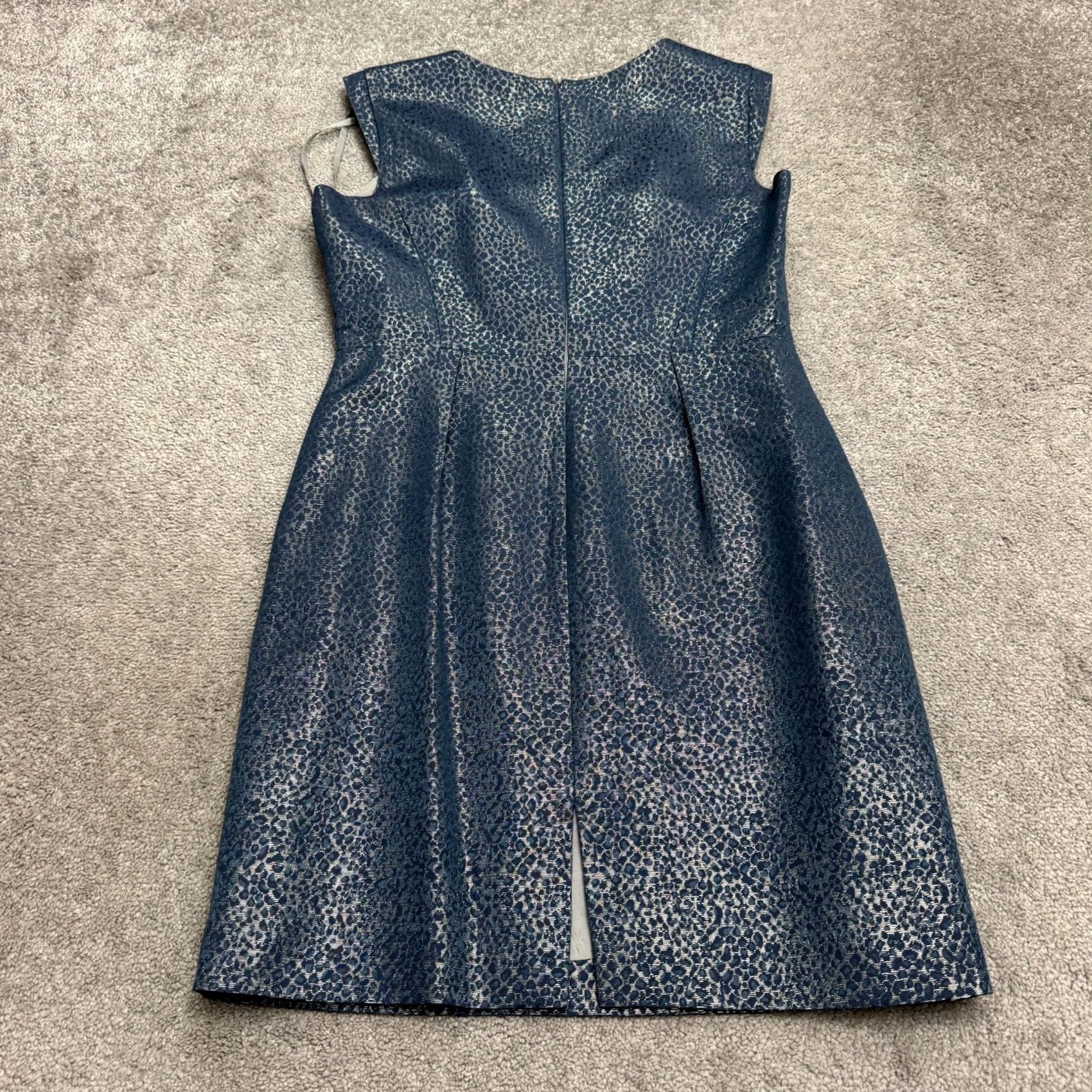 Vintage Tahari Arthur S Levine Sheath Dress Womens 10P Blue Beaded Sleeveless Meattlic Size S / US 4 / IT 40 - 2 Thumbnail
