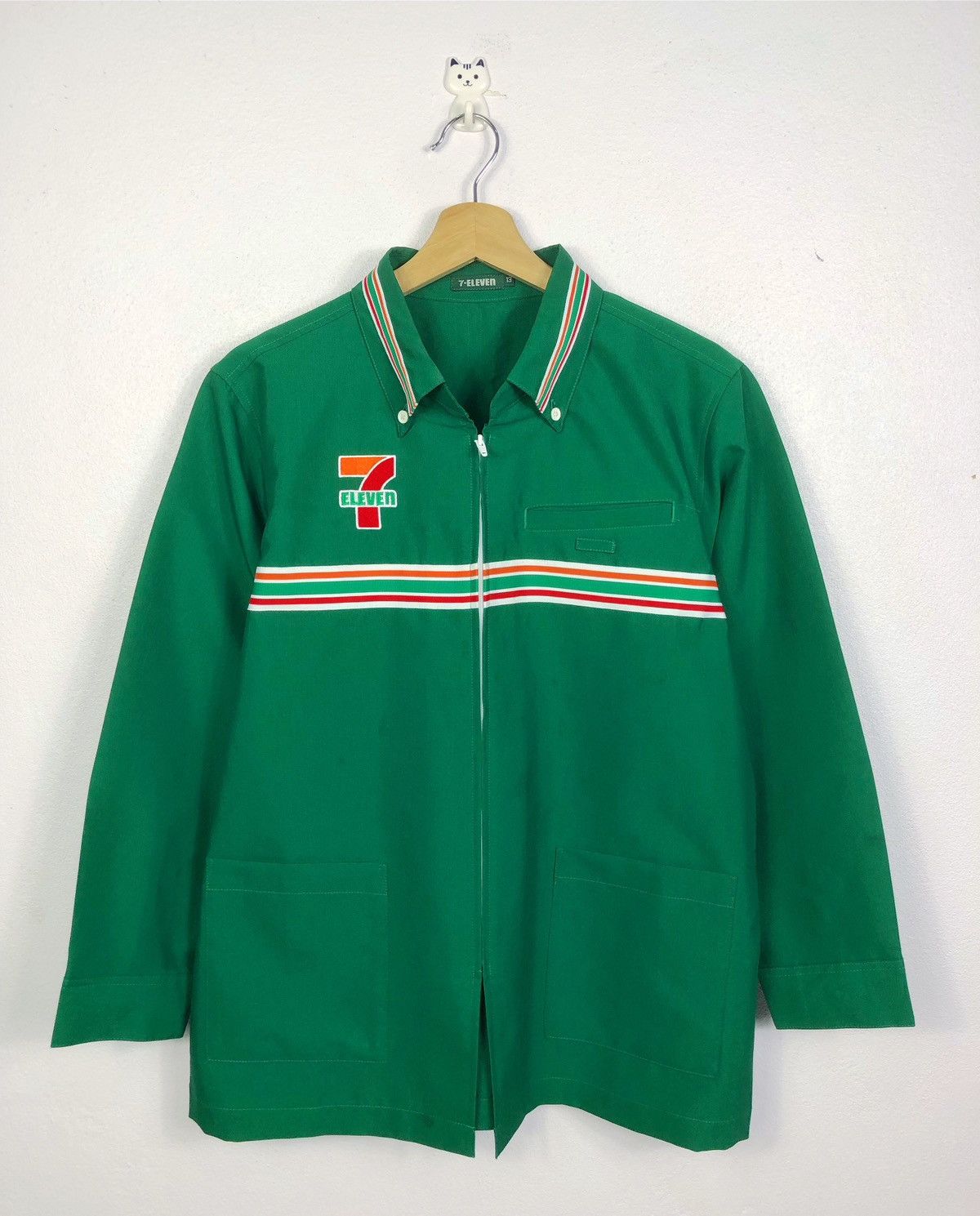 Rare Vintage 7 Eleven 7-11 LS Zipper Uniform Shirt