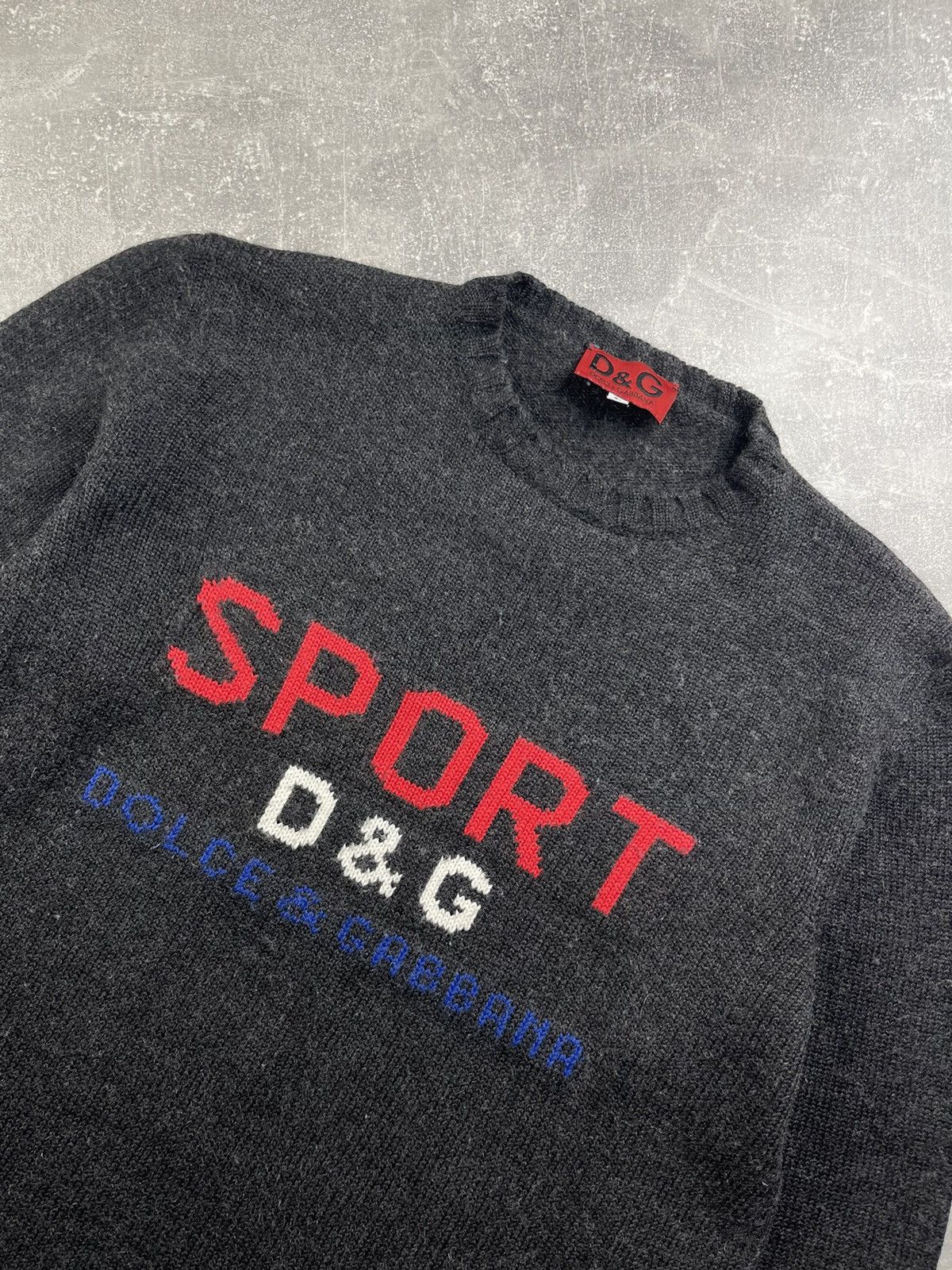 Dolce & Gabbana D&G Dolce & Gabbana 00s Sport Logo Knit Sweater Charcoal Size US L / EU 52-54 / 3 - 3 Thumbnail