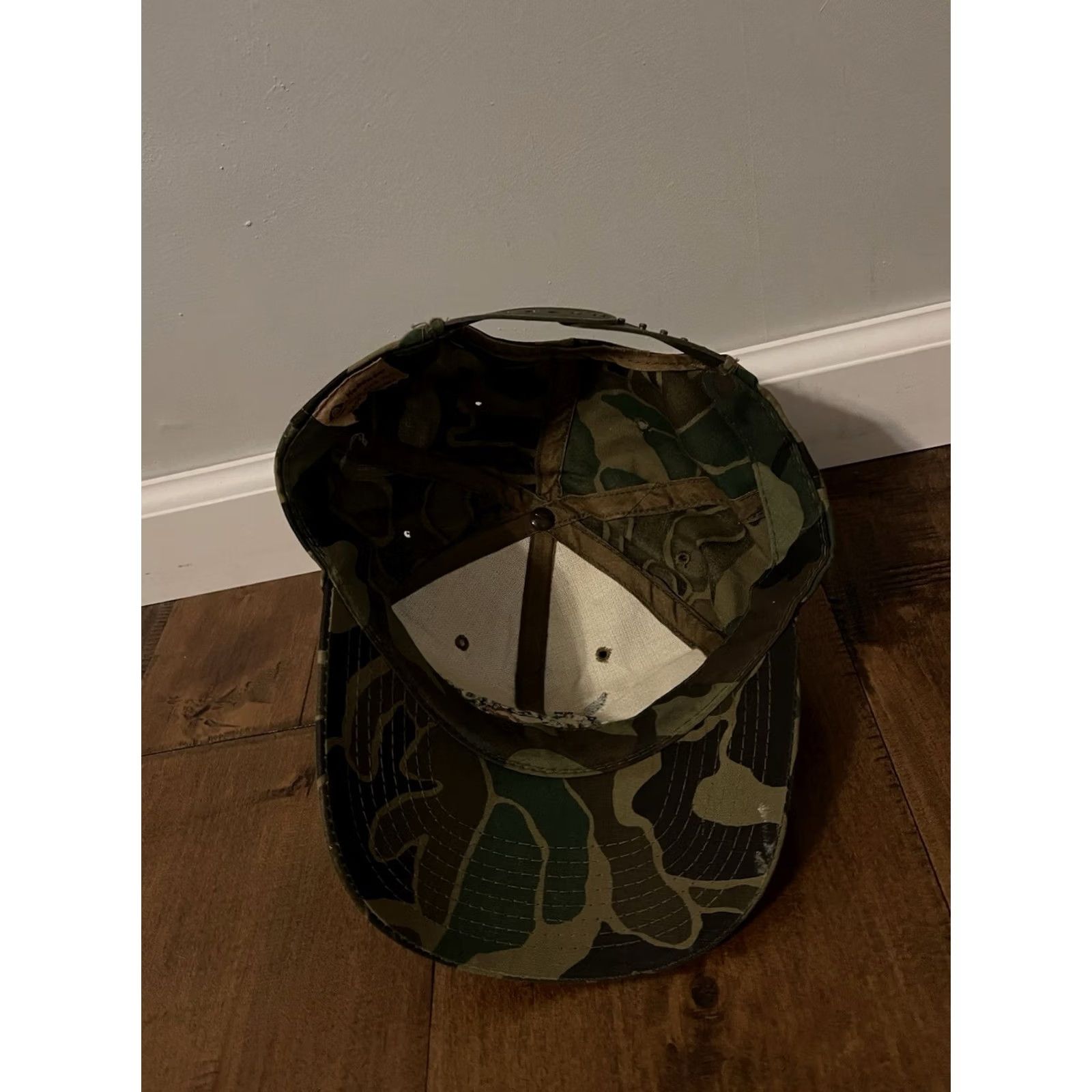 Vintage VINTAGE Hunting An American Tradition Camo Adjustable Snap Back Hat Cap Size ONE SIZE - 4 Thumbnail
