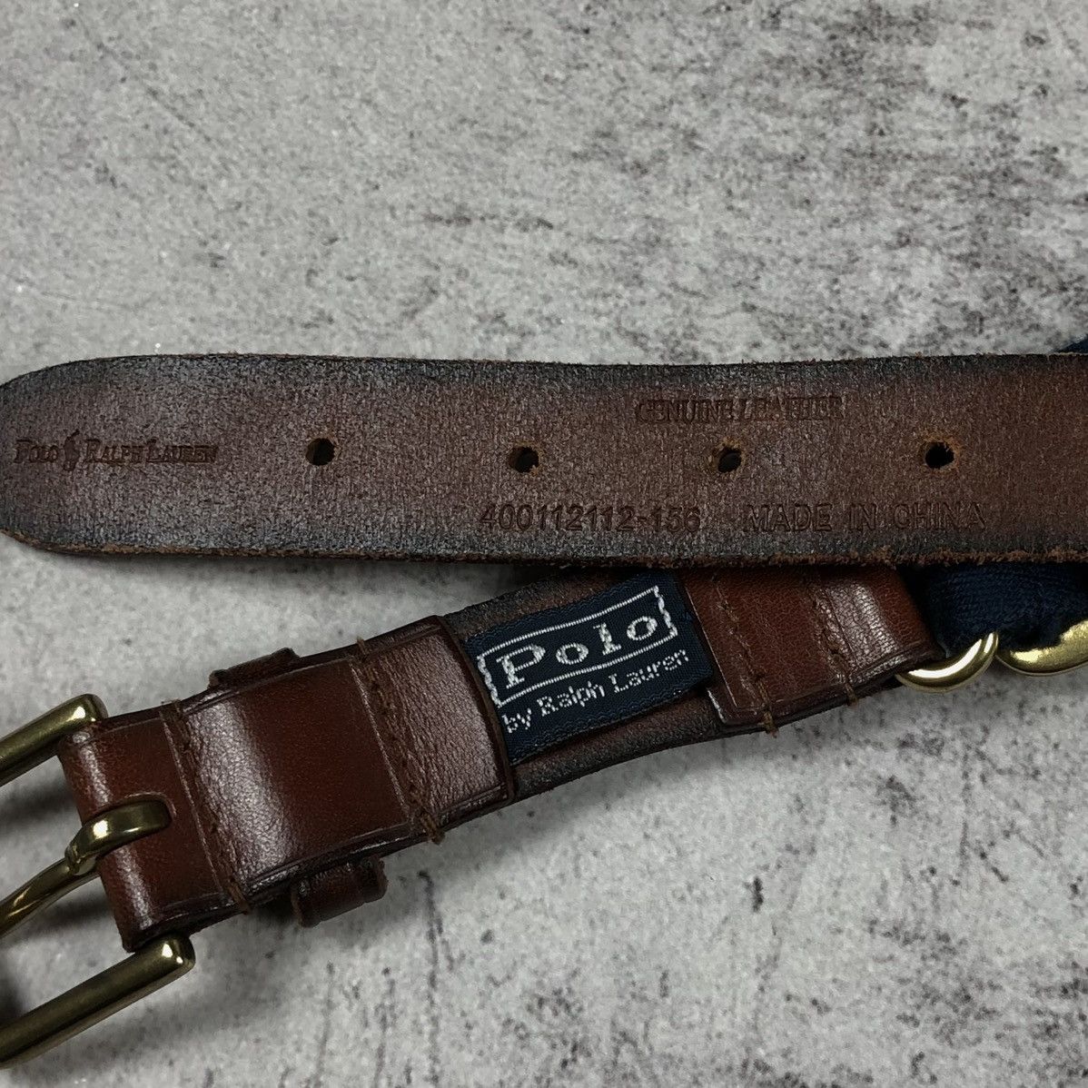 Polo Ralph Lauren Vintage 90s Polo Ralph Lauren Striped Leather Belt Size ONE SIZE - 4 Thumbnail