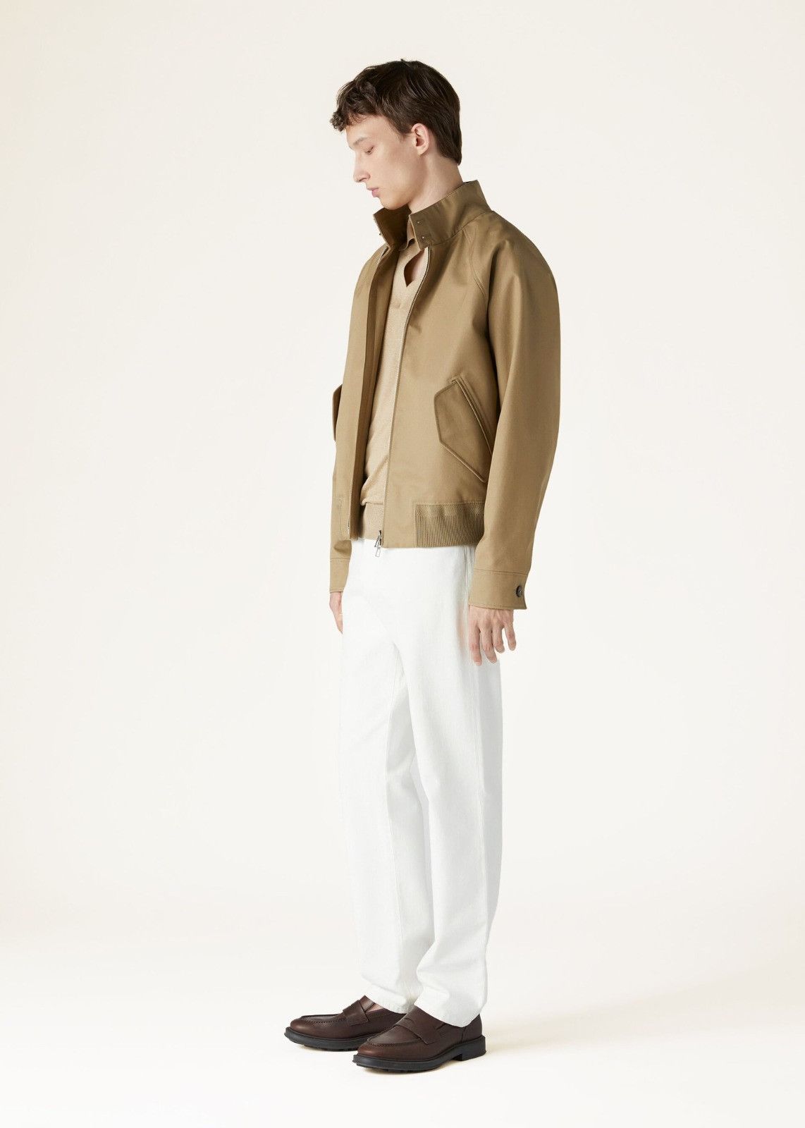 Loro Piana o1srvl11e0125 Cotton Gabardine Bomber Jacket in Brown Size US S / EU 44-46 / 1 - 5 Thumbnail