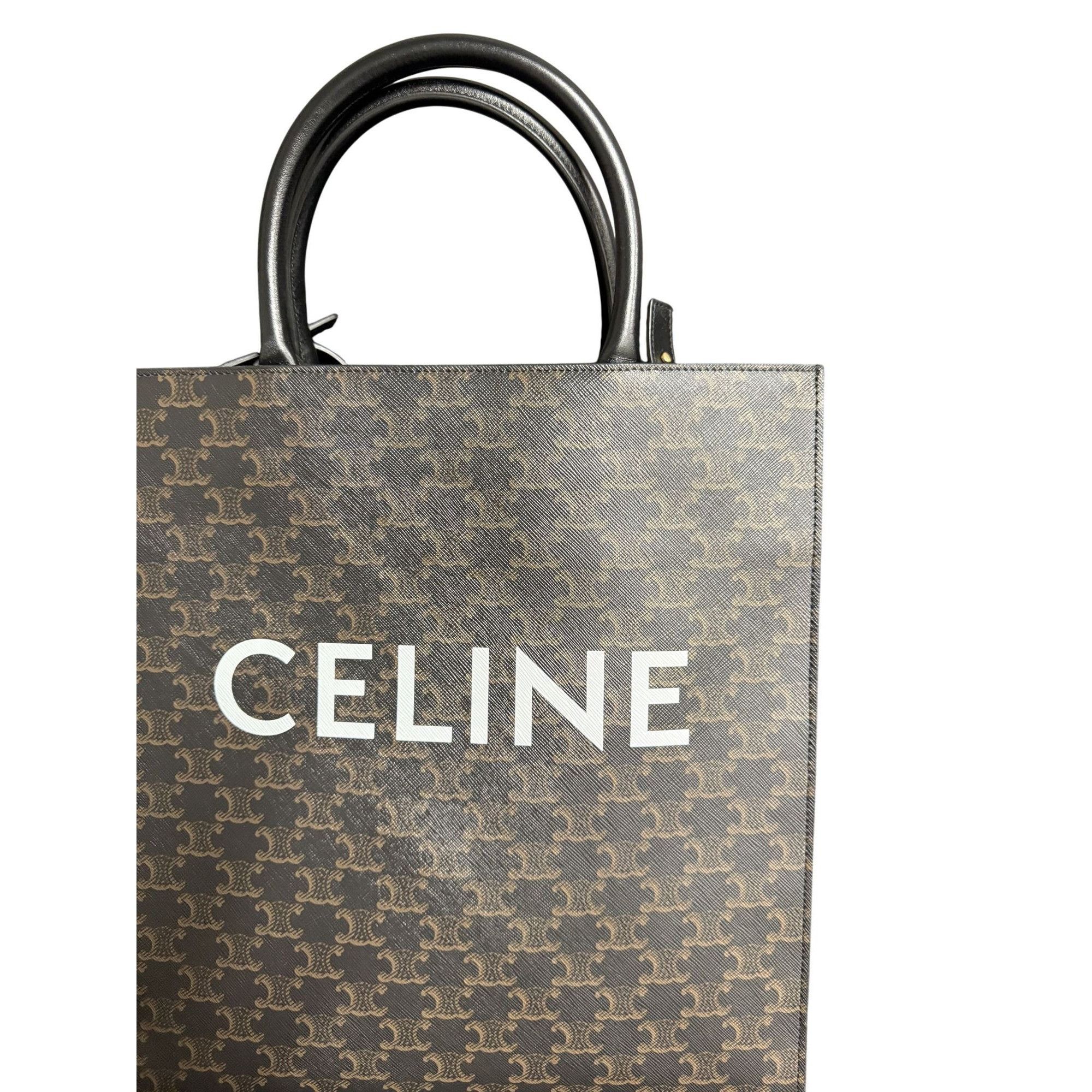 Celine Celine Vertical Cabas Bag In Triomphe Canvas & Leather Size ONE SIZE - 8 Thumbnail