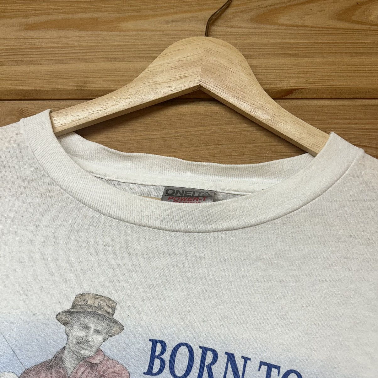 Vintage Vintage 90s Born To Fish Forced To Work Nature Boxy T Shirt Size US XL / EU 56 / 4 - 5 Thumbnail