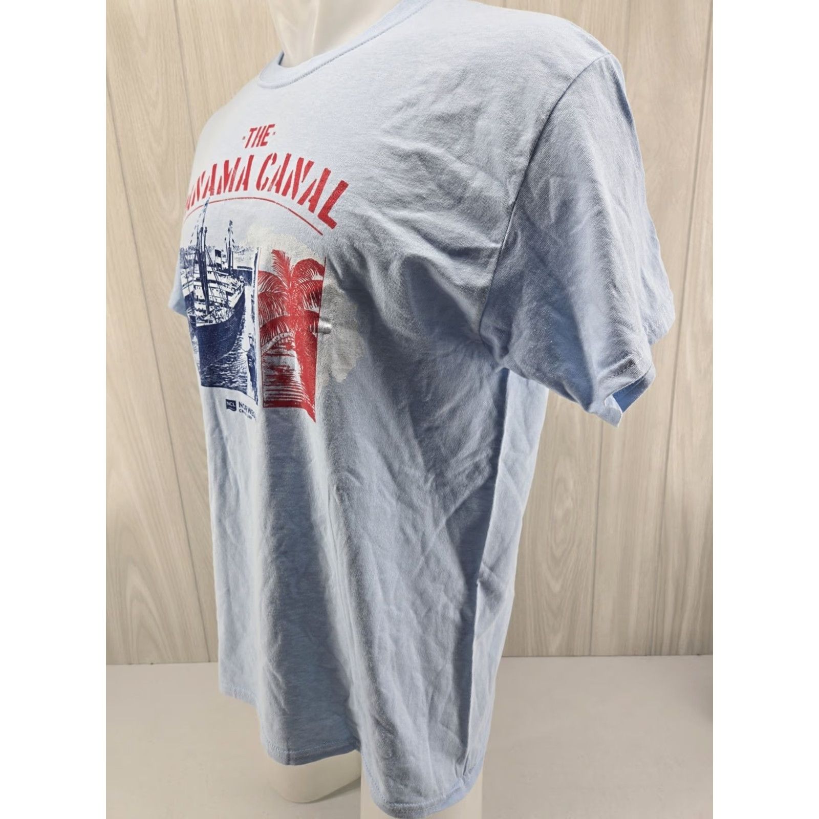 Gildan Norwegian Cruise Line Panama Canal T Shirt Mens L Blue Short Sleeve Gildan 100% Cotton Logo Vintage: No Size US L / EU 52-54 / 3 - 4 Thumbnail