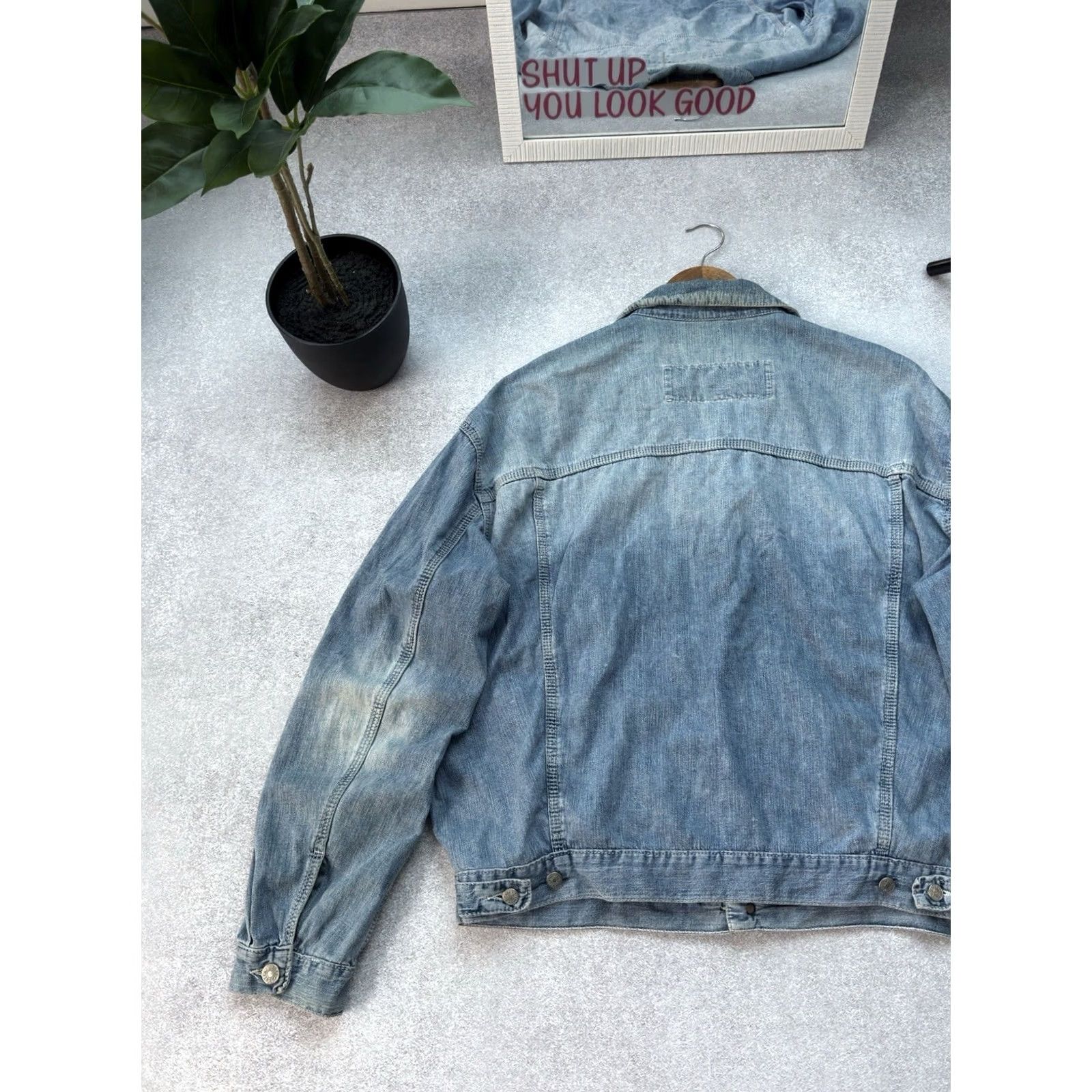 Diesel VINTAGE Diesel Jacket Shirt 90s Logo Embroidered Button Up Light Cotton Denim Men L Blue Casual Military Workwear) Size US 33 - 5 Thumbnail