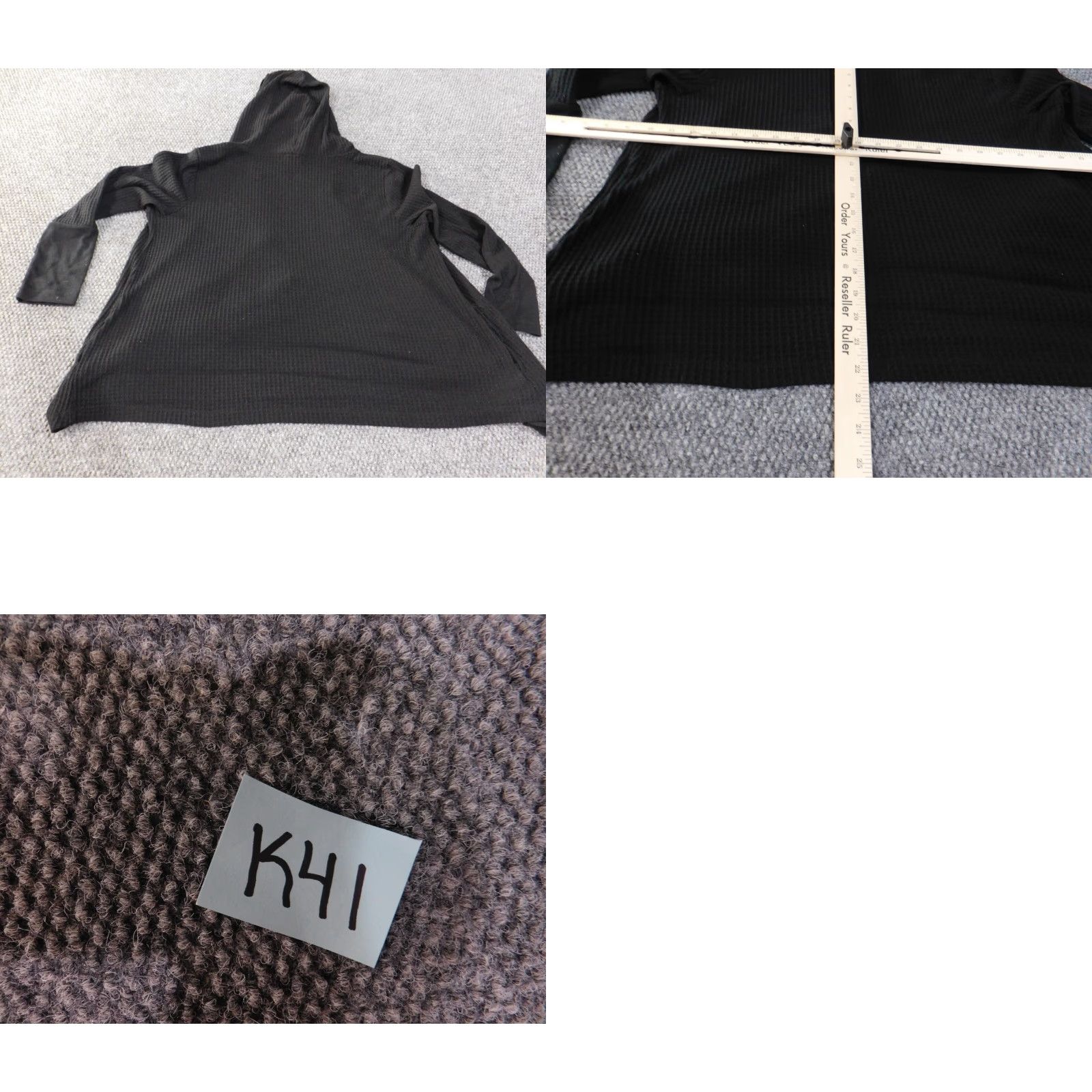 Loft LOFT Cardigan Sweater Ladies L Black Cotton Knit Rib Long Sleeve Round Neck Stretch Button Up Modern Designer Casual Fall Winter Spring Size L / US 10 / IT 46 - 9 Thumbnail