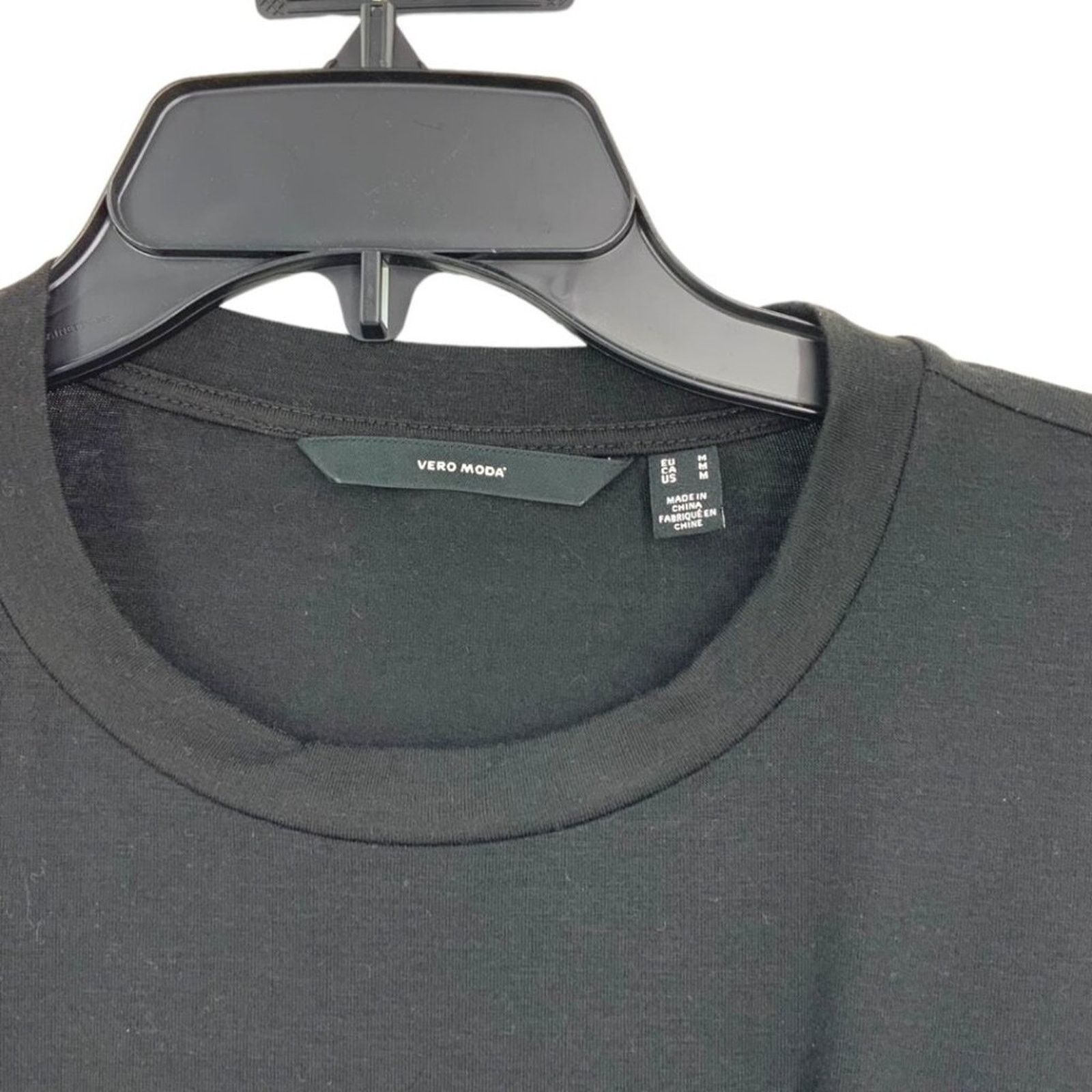Asos Vero Moda Nelly Ruched Knit Top Black Medium NWOT $62 MSRP Size M / US 6-8 / IT 42-44 - 3 Thumbnail