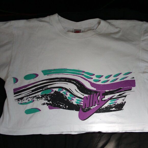 Nike × Vintage Vintage 90s Nike Crop Top T-Shirt Size M / US 6-8 / IT 42-44 - 2 Thumbnail