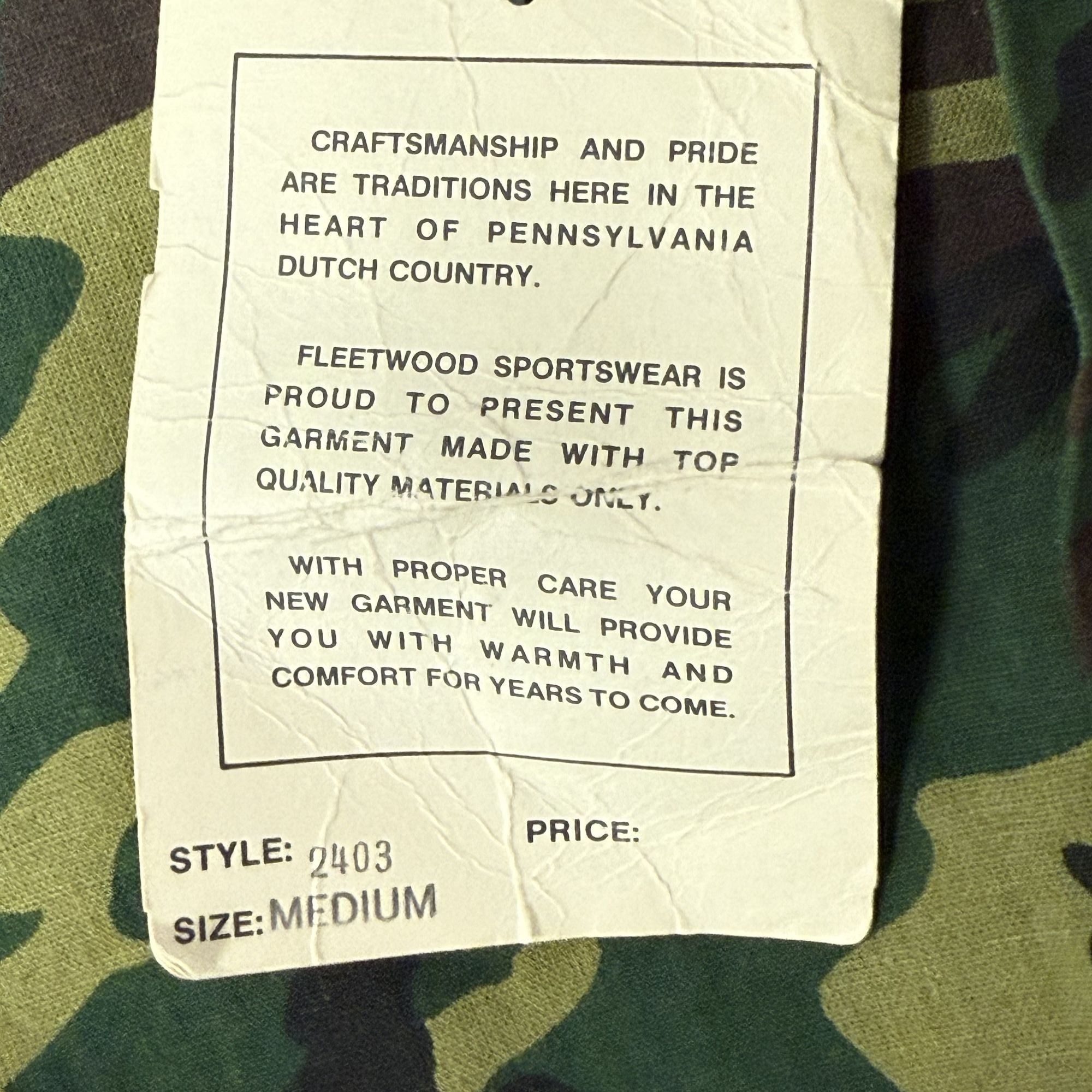 Other NWT Vtg Fleetwood Sportswear CAMOUFLAGE Hunting Coveralls Size US 38 / EU 54 - 4 Thumbnail