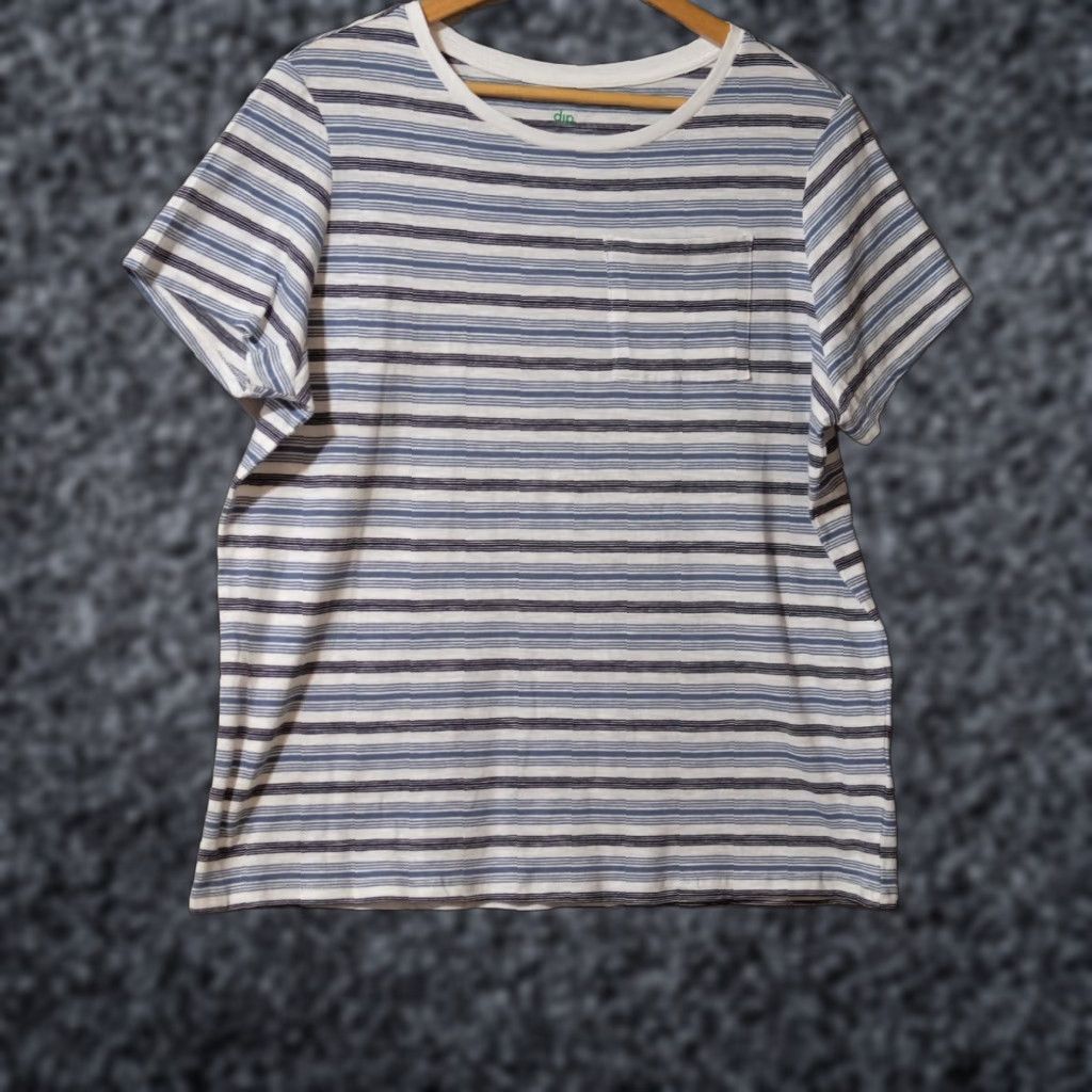 Vintage dip Short Sleeve T-Shirt Womens L Blue/Black/White 100% Cotton Nwot! H56-23 Crew Neck Lightweight Casual Size L / US 10 / IT 46 - 1 Thumbnail