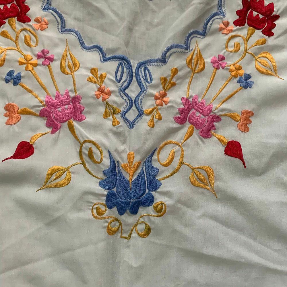 Designer Pre Owned Embroidered White Hand Made Blouse M Size M / US 6-8 / IT 42-44 - 3 Thumbnail