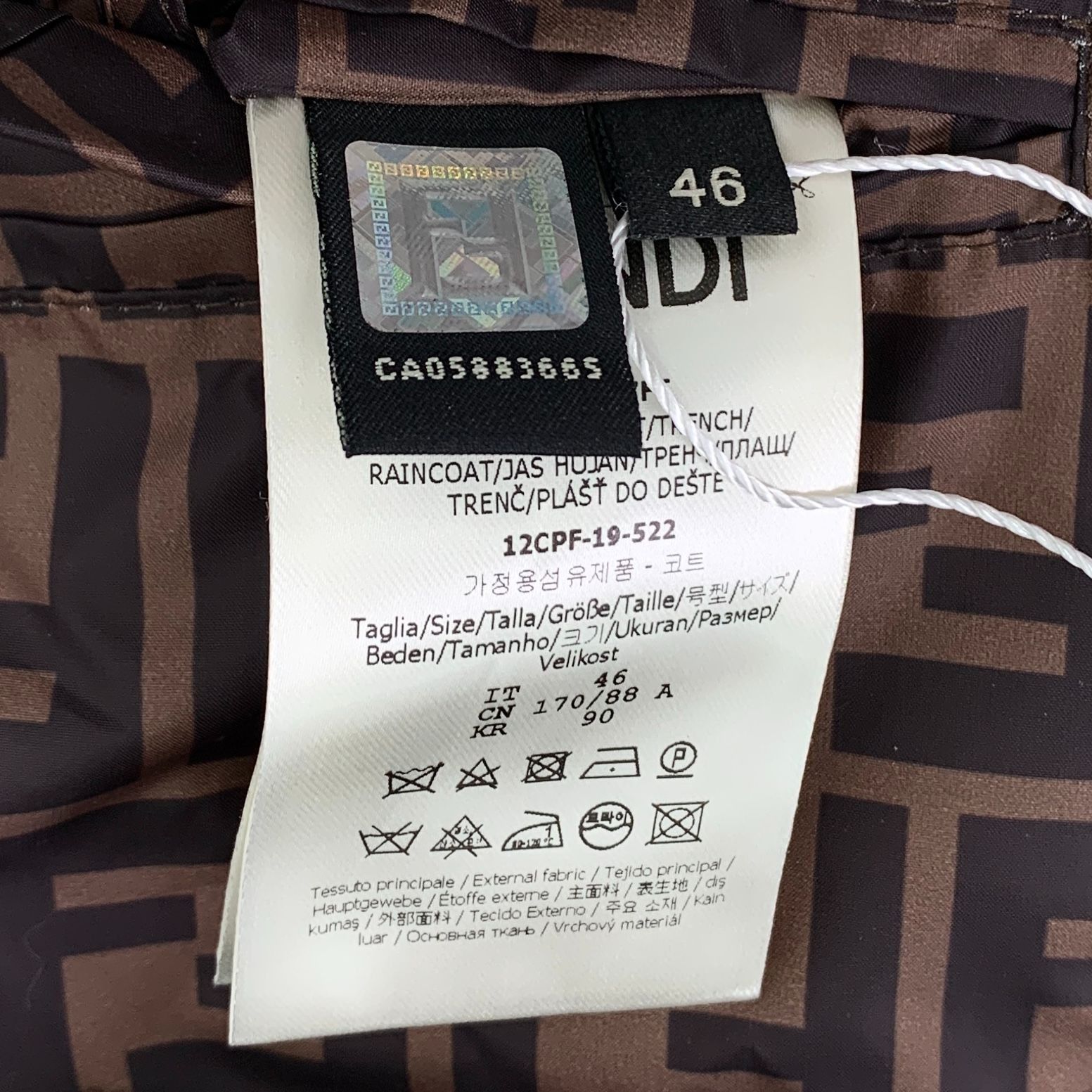 Fendi Fendi Roma Brown Full Logo Print Hooded Jacket 46/S Zipper C Size S / US 4 / IT 40 - 5 Thumbnail