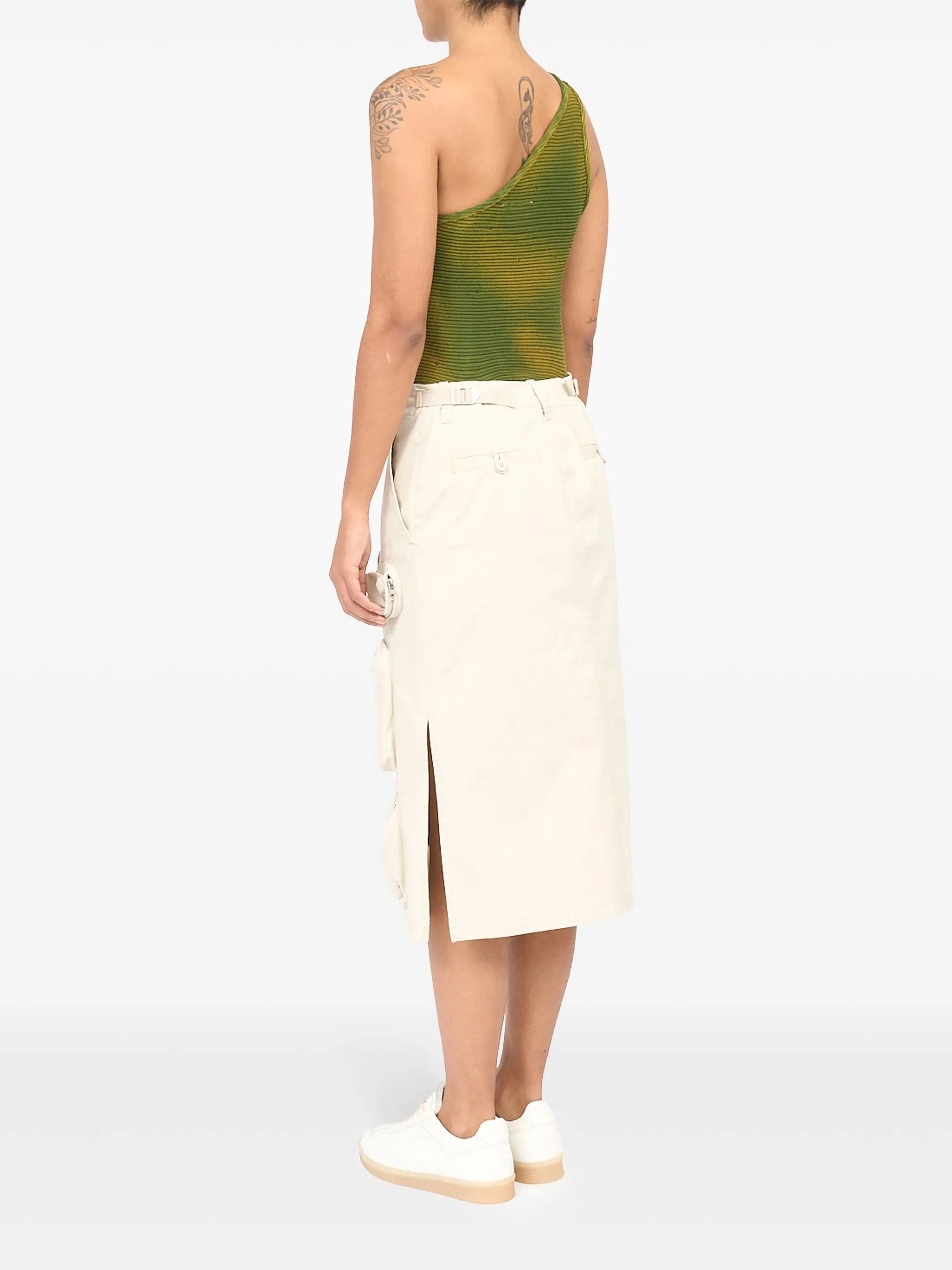 Maison Margiela oc11z0925 Cargo Midi Skirt in White Size 26" / US 2 / IT 38 - 5 Thumbnail
