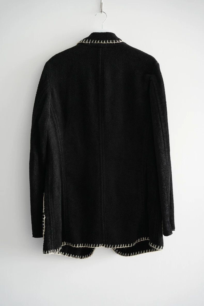 Yohji Yamamoto Yohji Yamamoto Yohji Yamamoto Black Wool Blazer With Stitc Size US M / EU 48-50 / 2 - 2 Thumbnail