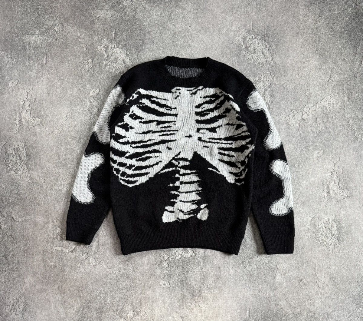 Japanese Brand Skeleton 🩻 💀 rentgen bones 🦴 sweater jumper pullover y2k Size US M / EU 48-50 / 2 - 4 Thumbnail