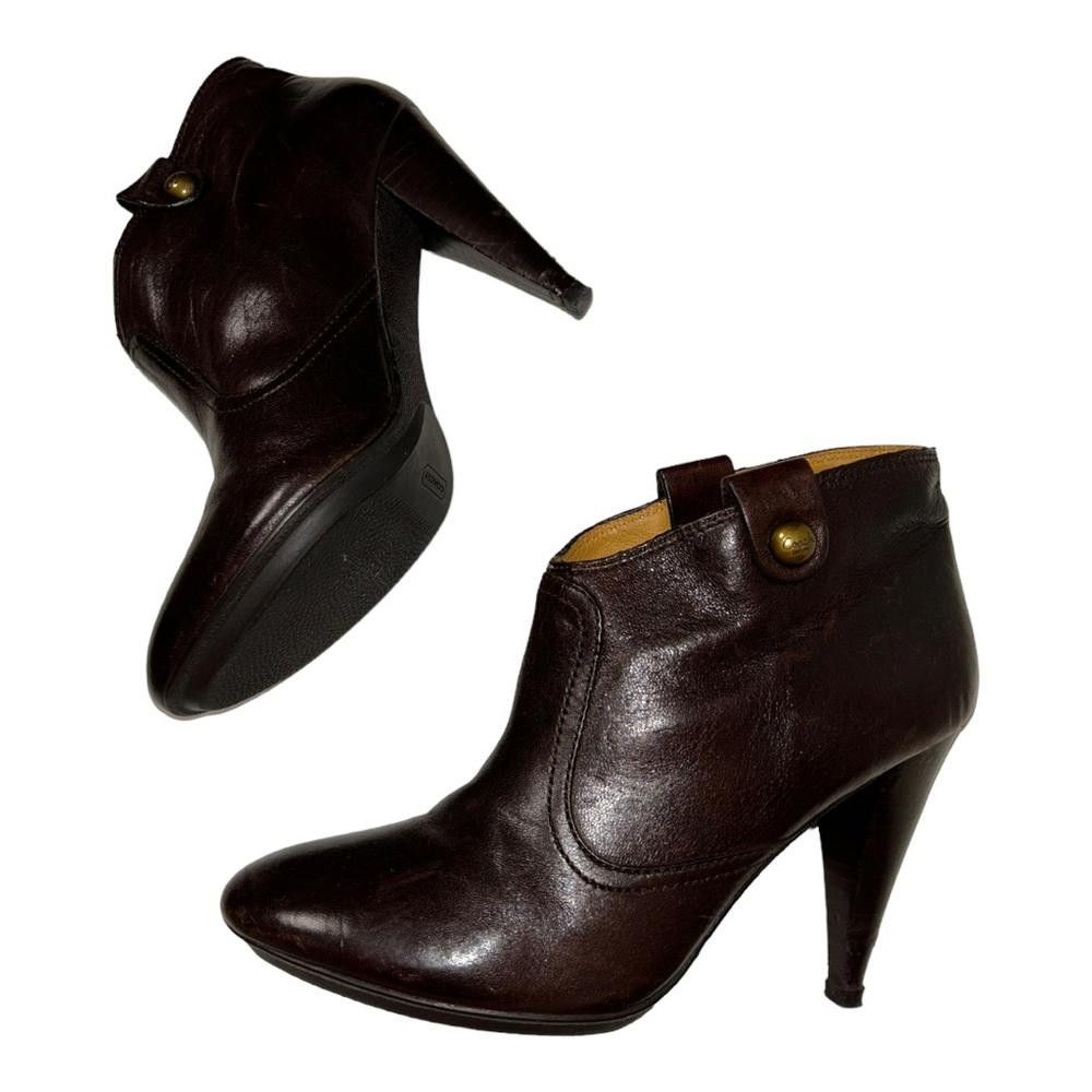Coach Coach l Aliza Brown Leather Heeled Bootie Size 7 Size US 7 / IT 37 - 5 Thumbnail