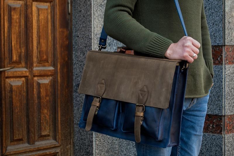 Handmade Leather business men's briefcase Size ONE SIZE - 1 Thumbnail
