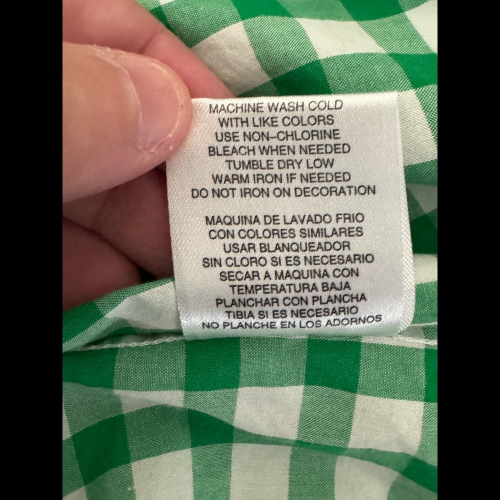 Eddie Bauer Eddie Bauer Kids XL Green White Gingham Long Sleeve Shirt Size US XL / EU 56 / 4 - 12 Thumbnail