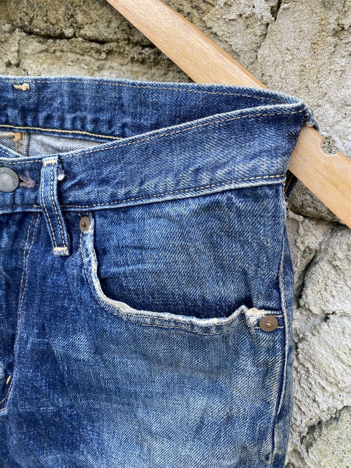 Big John Vintage Big John Selvedge Distressed Jeans Size US 29 - 6 Thumbnail