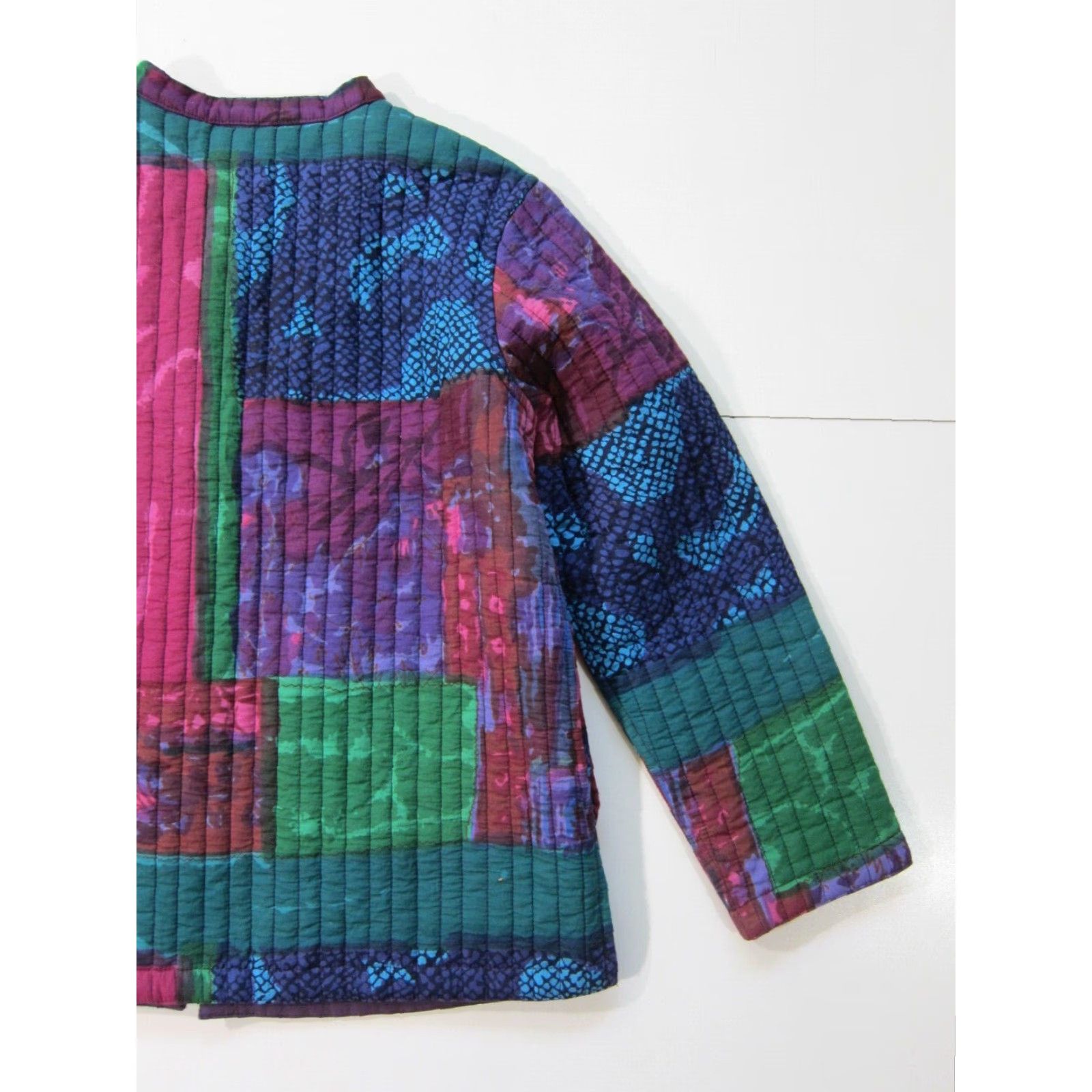Vintage Phool India 100% Cotton Floral Purple Green Quilted Tie Dye Blazer Jacket Medium Size M / US 6-8 / IT 42-44 - 6 Thumbnail
