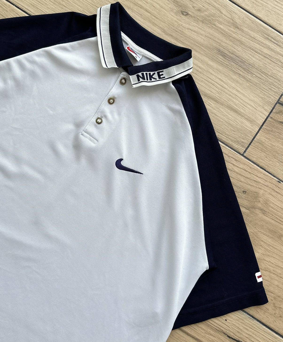 Nike × Vintage 80's Nike Vintage Polo Shirt Jersey Logo Men's Size XL Size US XL / EU 56 / 4 - 3 Thumbnail