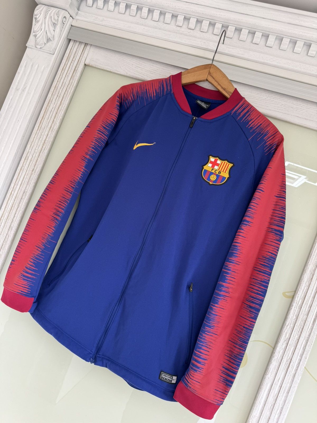Nike Barcelona 2018-2019 Soccer Track Jacket Football Kit Shirt Size US M / EU 48-50 / 2 - 3 Thumbnail