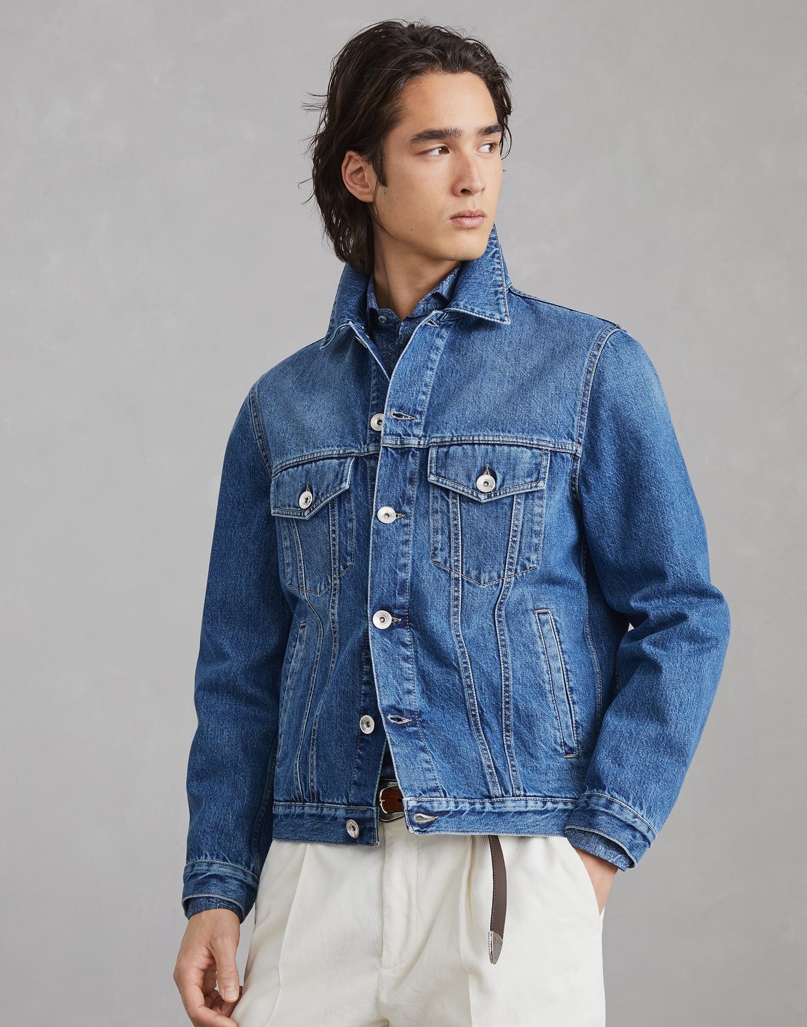 Brunello Cucinelli o1la1rc1a0925 Jeans Jacket in Blue Size US S / EU 44-46 / 1 - 1 Thumbnail