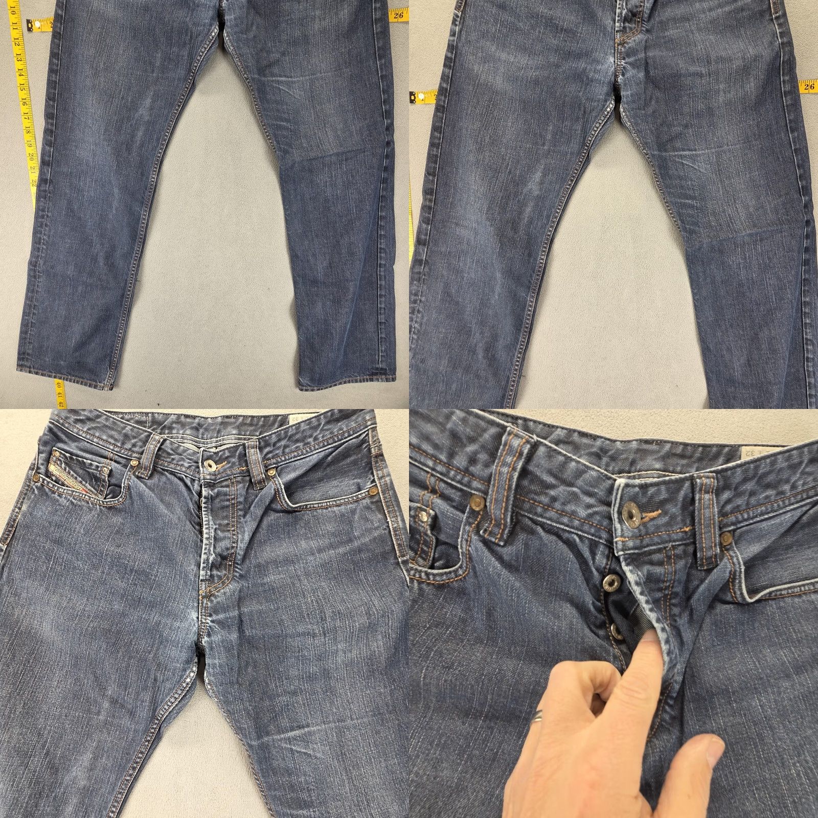 Diesel Diesel Jeans Mens 31x32 Blue Larkee Relaxed Straight Button Fly Denim 0088Z Size US 31 - 8 Thumbnail