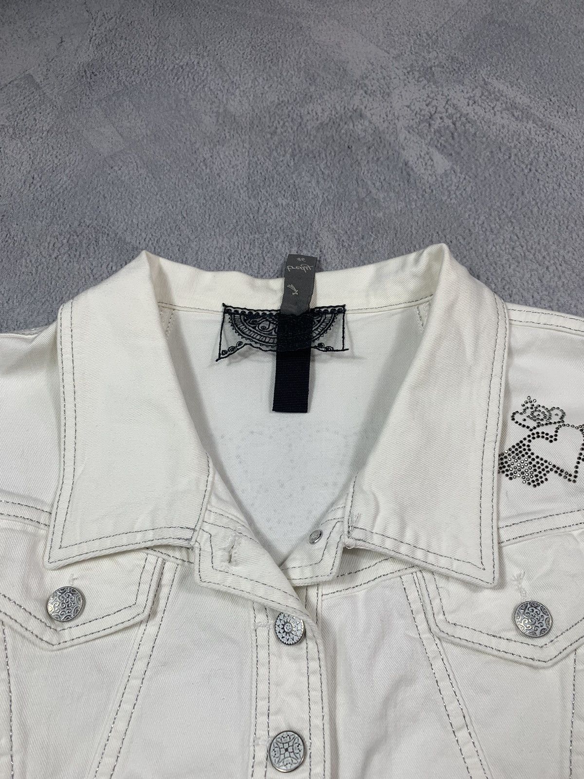 Japanese Brand × Vintage Vintage Y2K Crown wings Sequins denim jacket opium style XL Size XL / US 12-14 / IT 48-50 - 10 Thumbnail