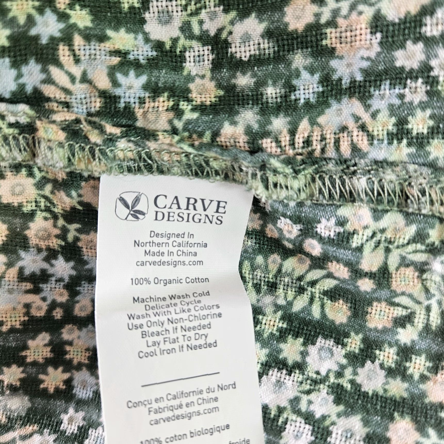 Vintage Carve Design Tank Womens Sz XL Green Floral Organic Cotton Size XL / US 12-14 / IT 48-50 - 4 Thumbnail