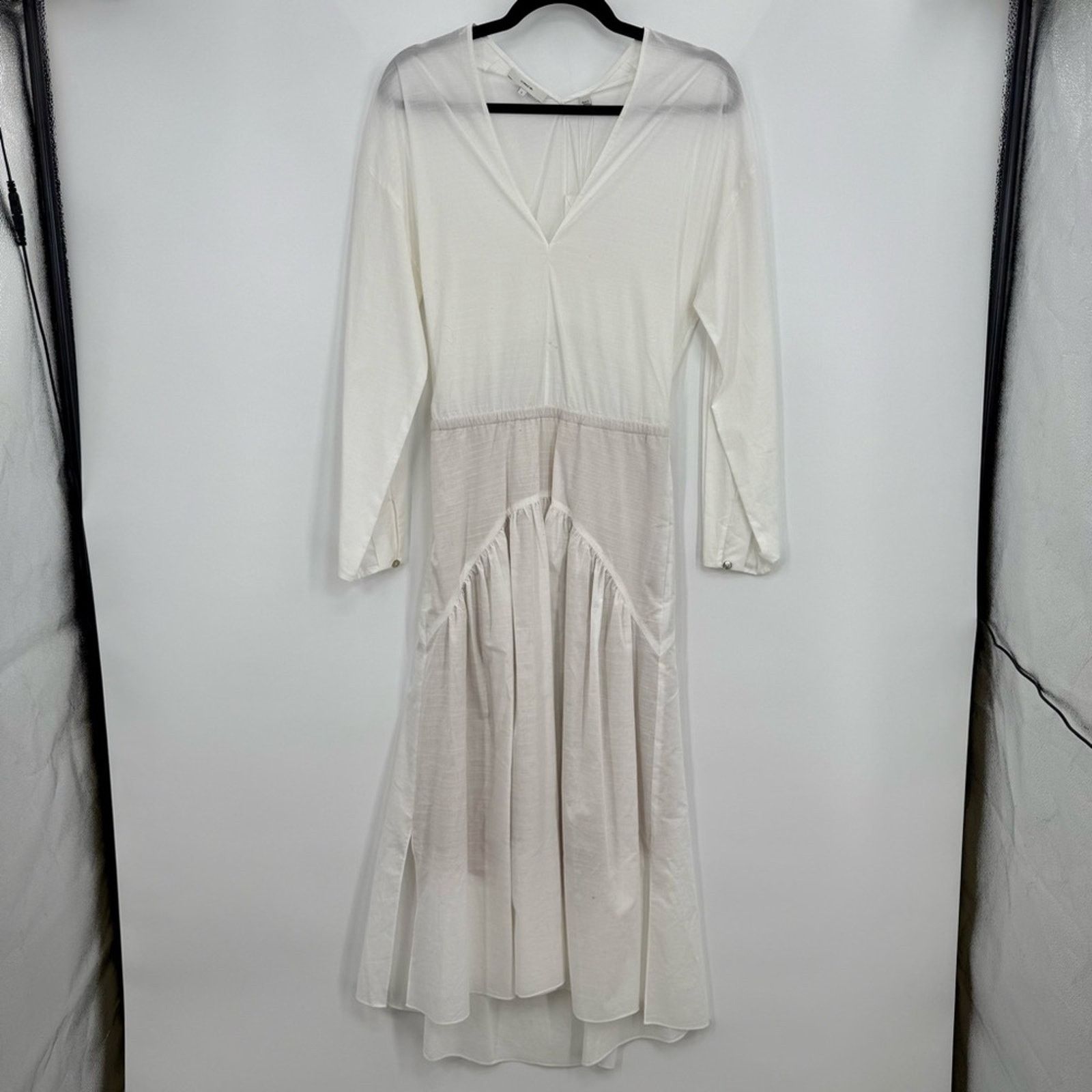 Vince NWT Vince Cutout Slub Cotton Midi Dress Long Sleeve S Size S / US 4 / IT 40 - 6 Thumbnail
