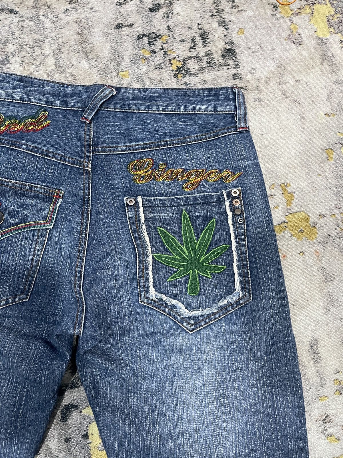 Japanese Brand Vintage Red Ginger Flare Denim Jeans ! Rare Design Size US 32 / EU 48 - 10 Thumbnail