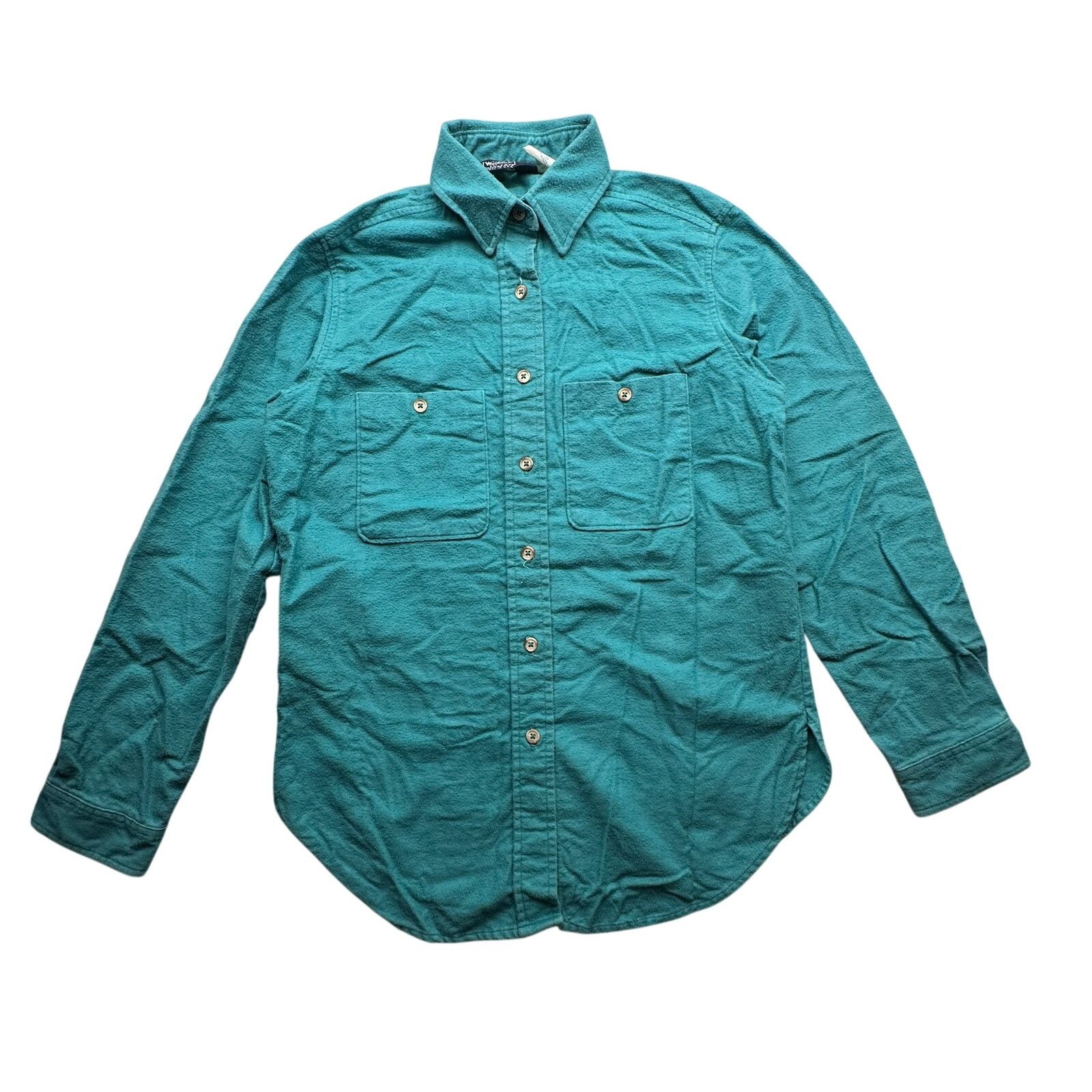 Woolrich Woolen Mills Vintage Woolrich Woman Chamois Flannel Shirt Women 10 M Teal Size M / US 6-8 / IT 42-44 - 1 Thumbnail