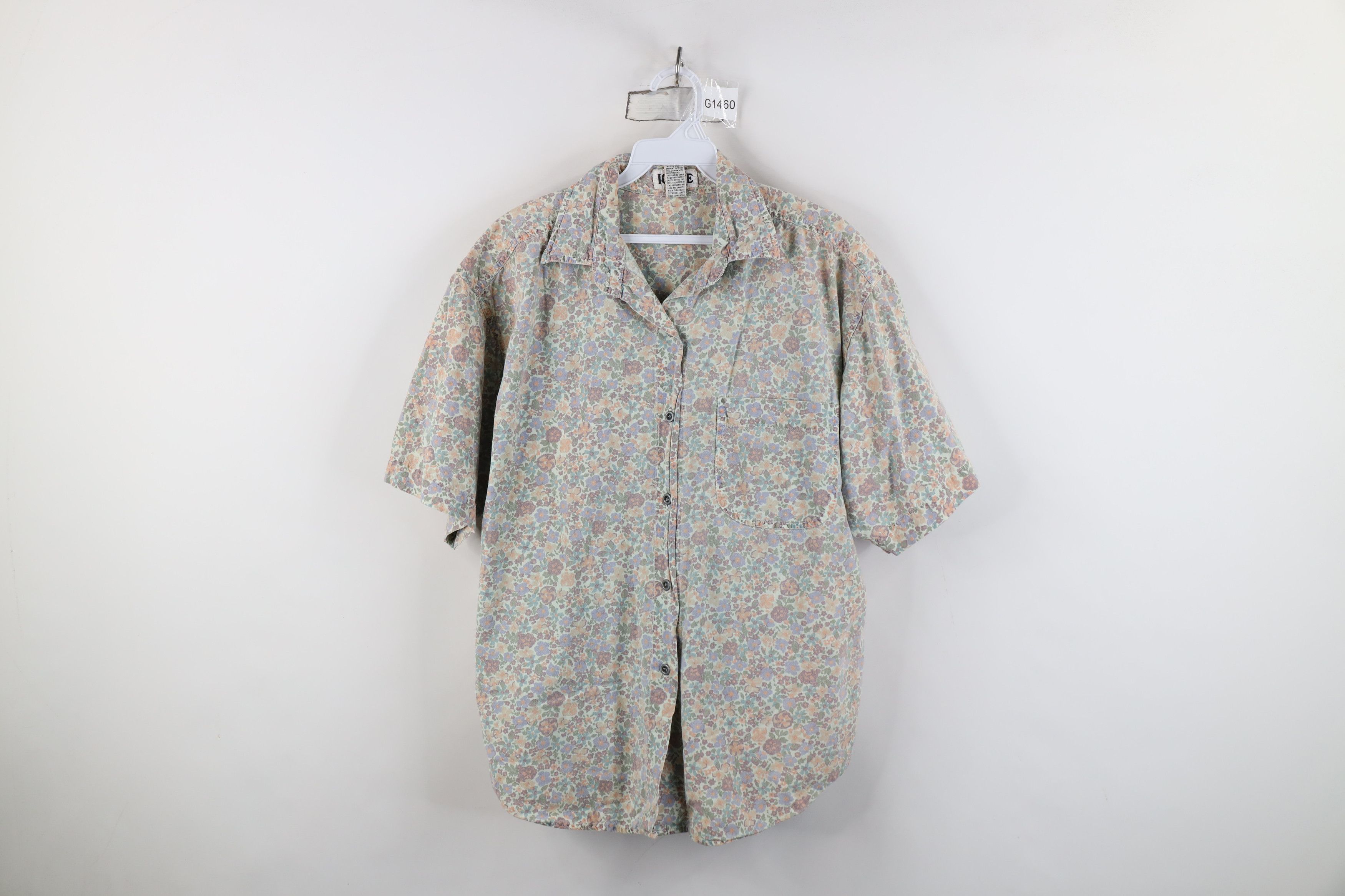 Vintage Vintage 90s Streetwear Flower Short Sleeve Button Shirt Size M / US 6-8 / IT 42-44 - 1 Thumbnail