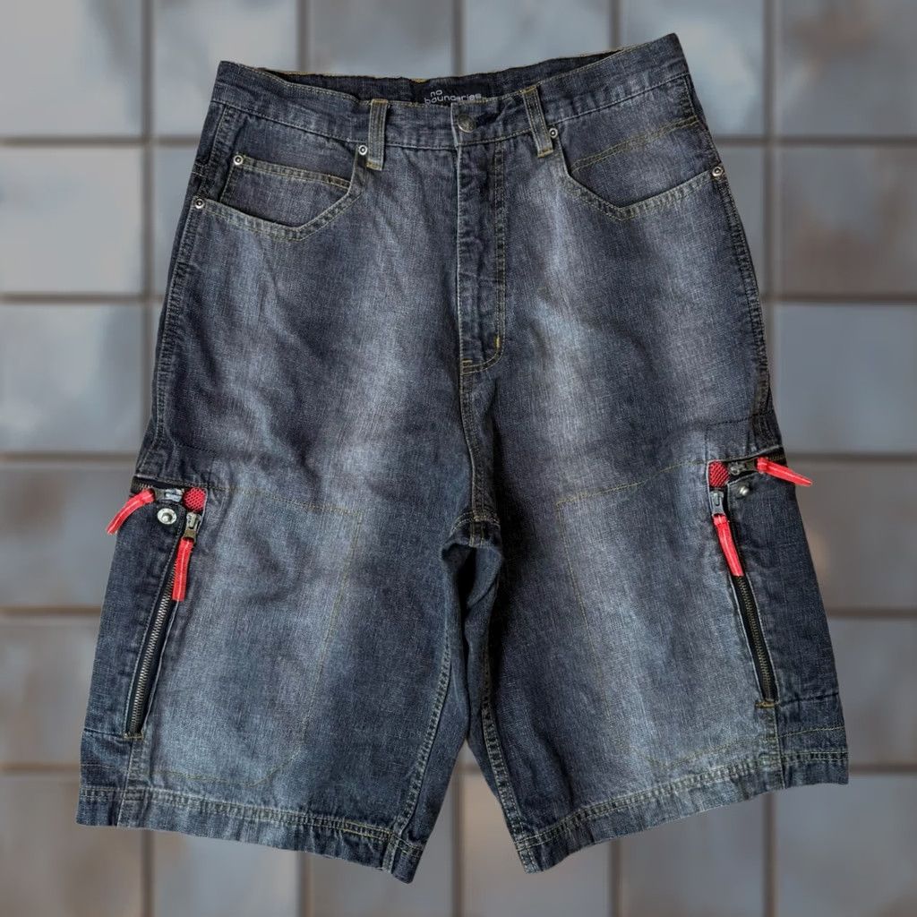 Vintage VINTAGE No Boundaries Shorts 31 Black Y2K Baggy Cargo Denim Skater Tribal Mens Size US 31 - 1 Thumbnail
