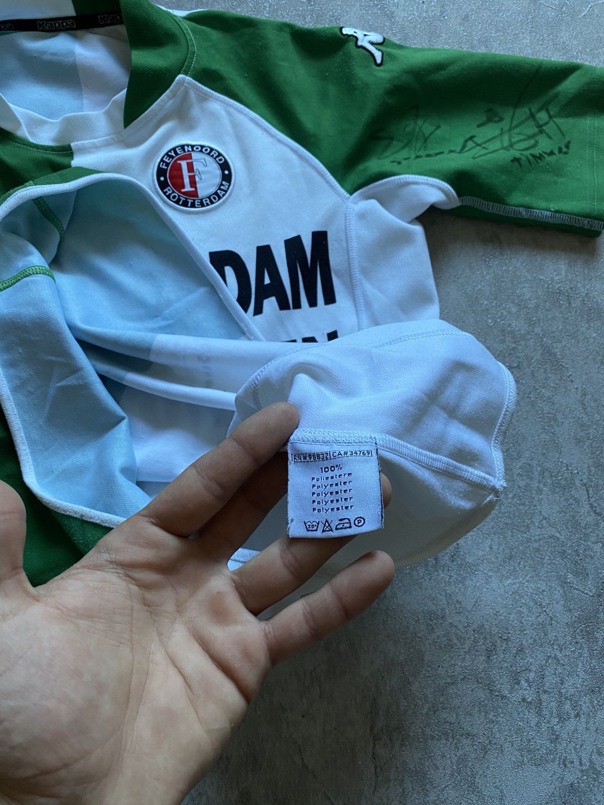 Vintage AUTOGRAPHED 2003/04 Feyenoord Rotterdam Away Jersey Kappa Size US S / EU 44-46 / 1 - 9 Thumbnail