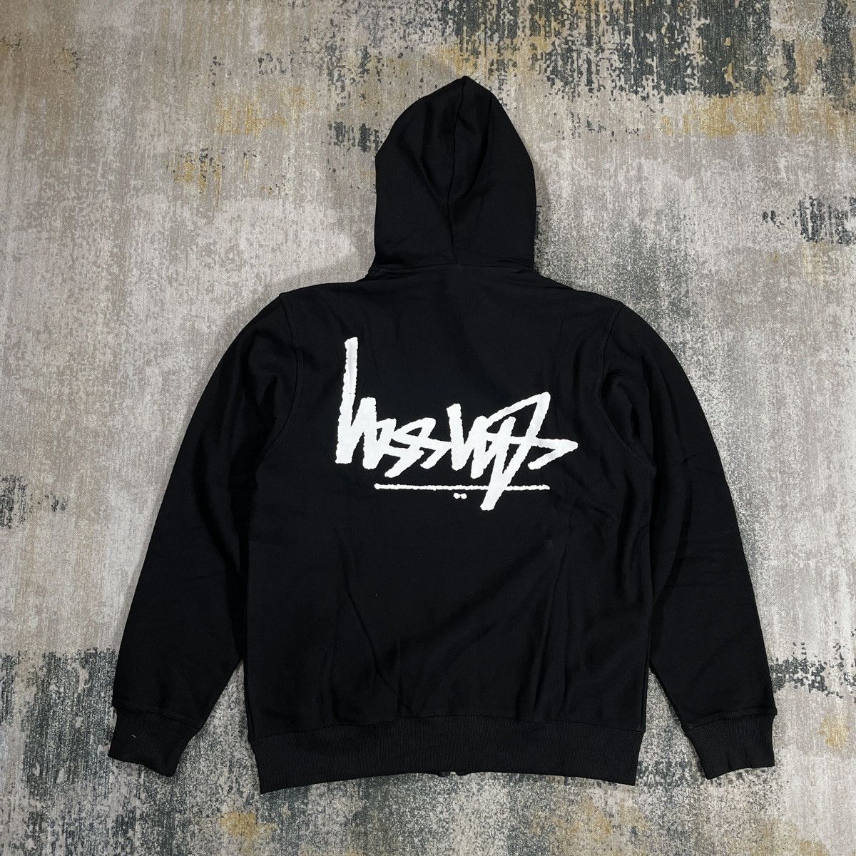 Streetwear × Stussy STUSSY FLIPPED ZIP HOODIE BLACK - LARGE | Grailed