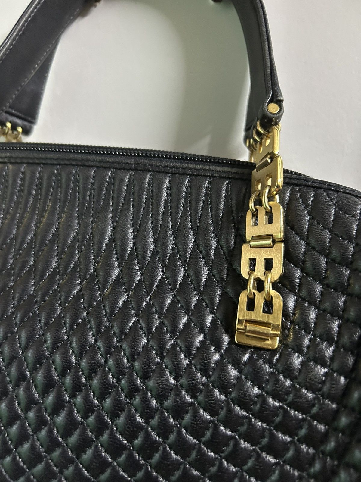 Bally 90s Archive Quilted Lambskin Top Handle Satchel Bag Size ONE SIZE - 14 Thumbnail
