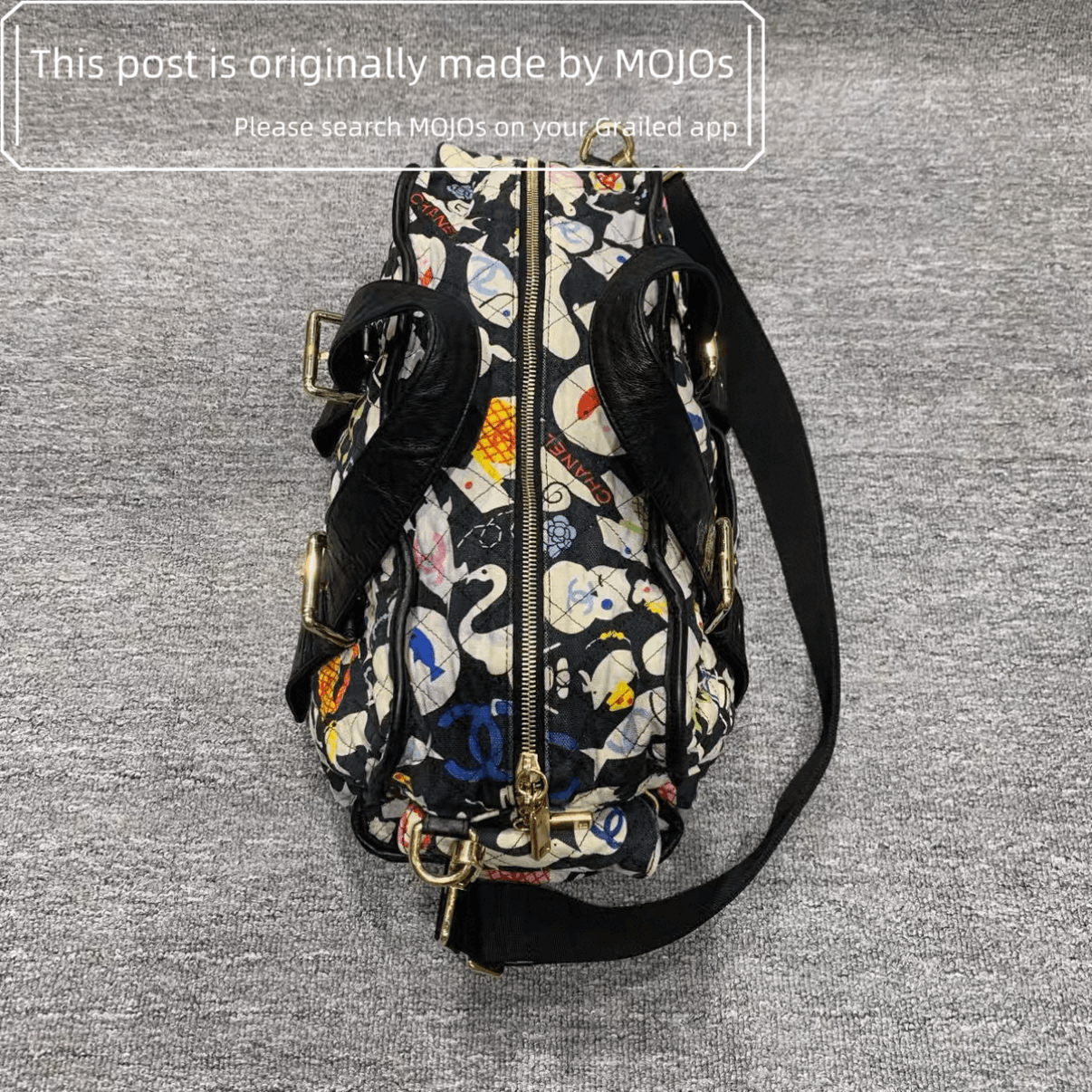 Chanel Chanel Vintage Canvas Full Print Gym Bag mojos174129 Size ONE SIZE - 5 Thumbnail