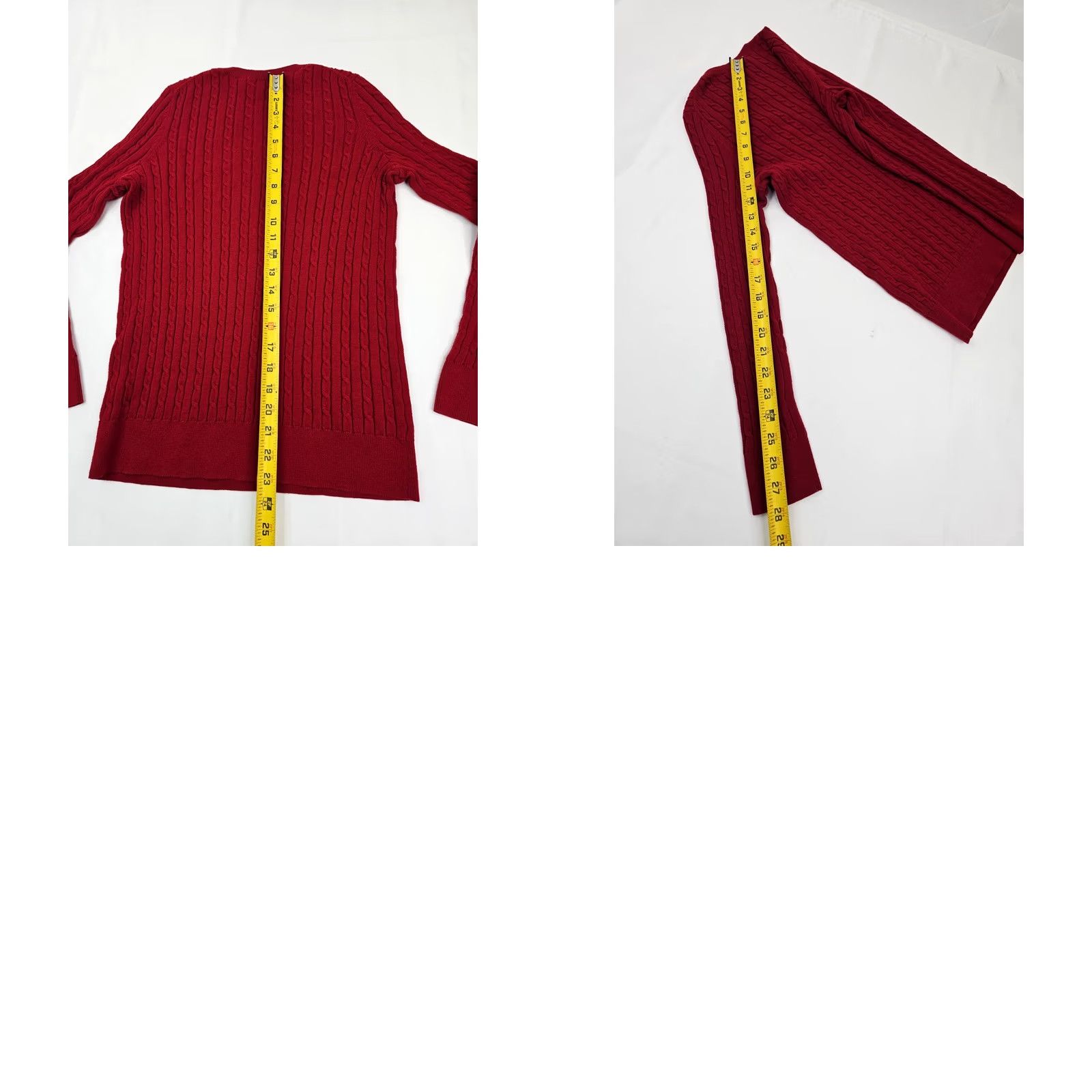 Talbots Talbots Cable Knit Wool Blend Pullover Sweater Women XP (XS Petite) Red EUC Crew Neck Long Sleeve Knits Knots 90s? Size XS / US 0-2 / IT 36-38 - 8 Thumbnail