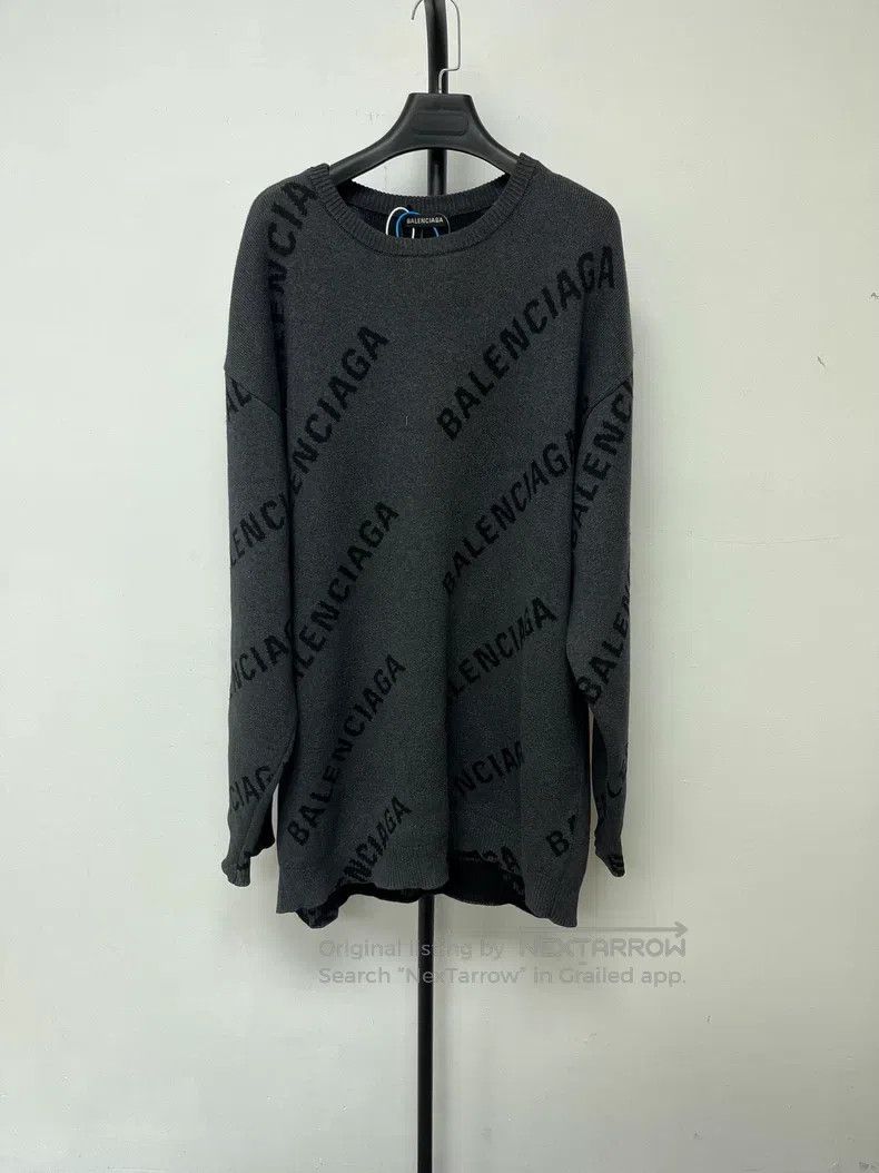 Balenciaga Balenciaga Logo Letter Print Crew Neck Long Sleeve Sweater Size US M / EU 48-50 / 2 - 1 Thumbnail