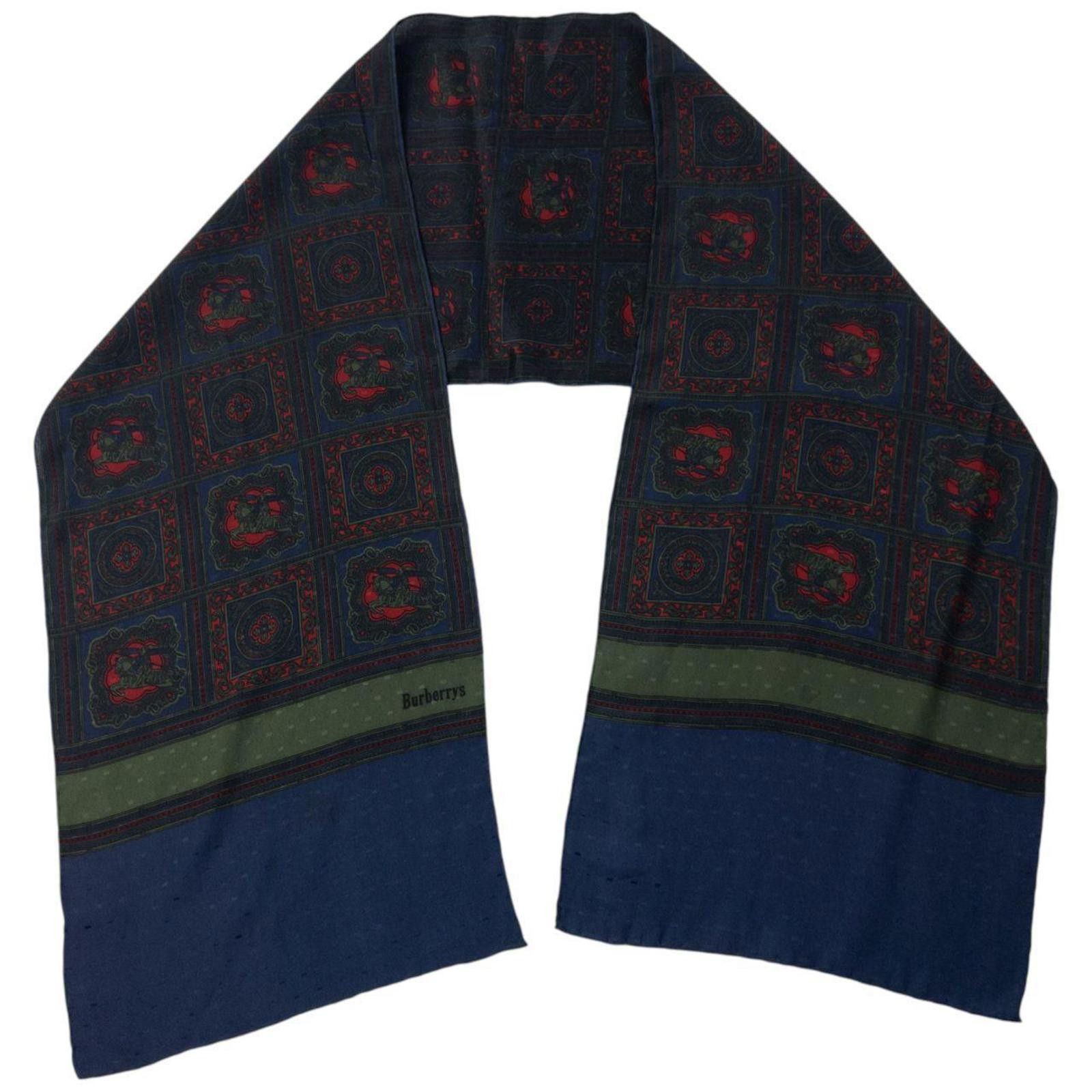 Burberry Vintage 80s Burberry Silk Scarf Size ONE SIZE - 2 Thumbnail