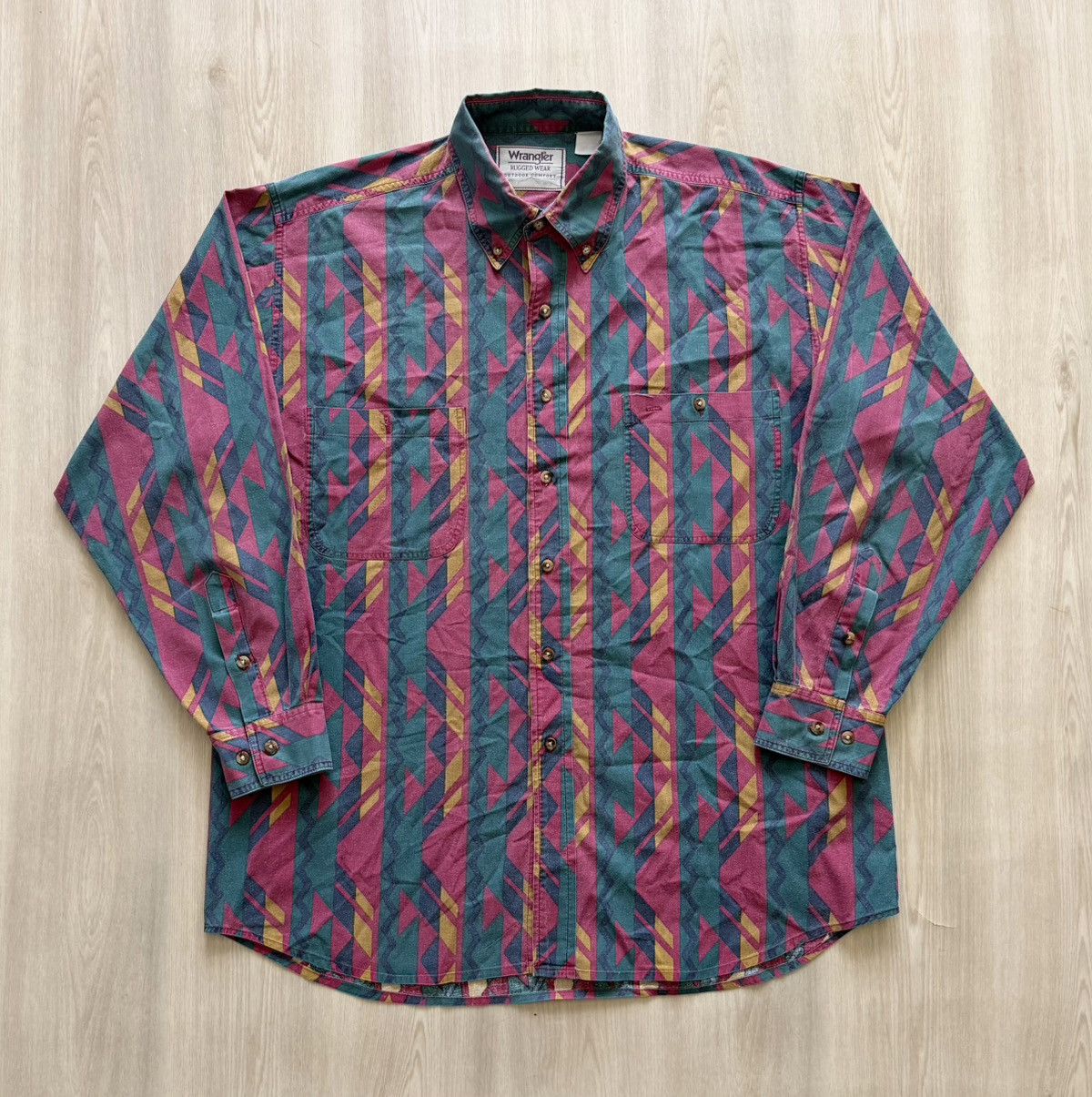 Vintage Vintage Wrangler Aztec Print Cowboy Cut Brushpopper XL Size US XL / EU 56 / 4 - 1 Thumbnail