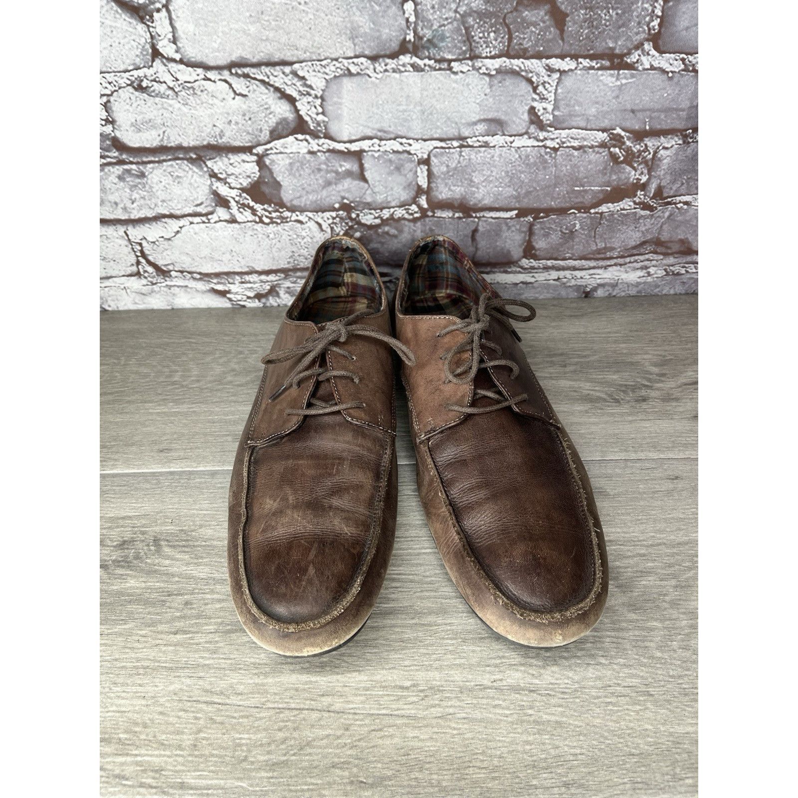 Bed Stu Bed Stu Distressed Brown Oiled Leather Lace Derby Oxfords Me Size US 10.5 / EU 43-44 - 11 Thumbnail