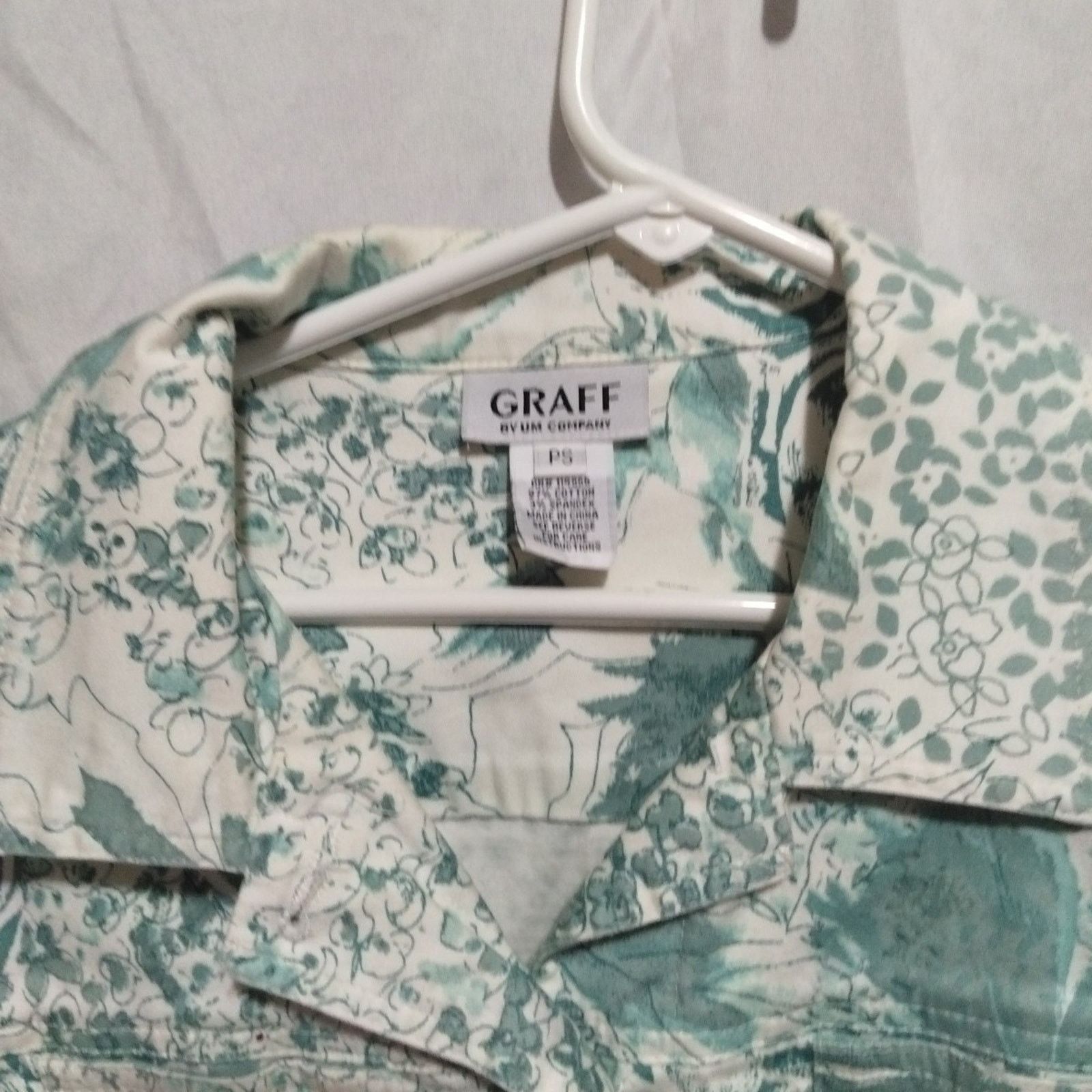 GRAFF Graff Byum Company Womens Printed Button Front Jacket PS Size ONE SIZE - 3 Thumbnail