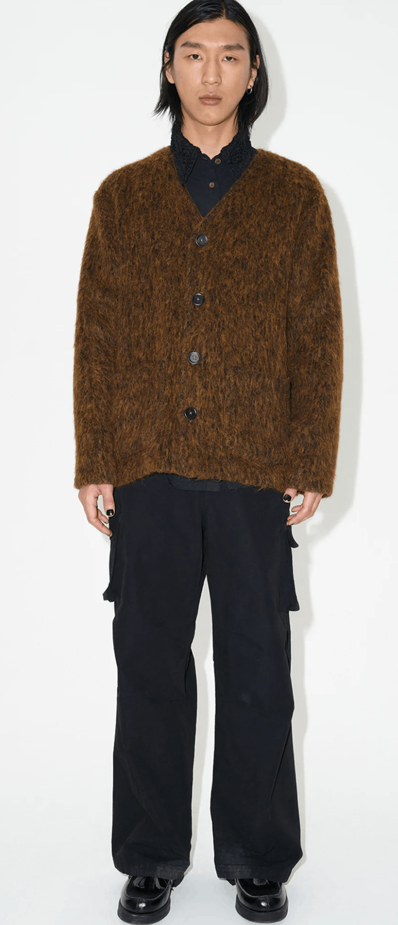 Our Legacy OUR LEGACY Mohair Cardigan Olive Melange Hairy Knit Size 50 Size US L / EU 52-54 / 3 - 2 Thumbnail