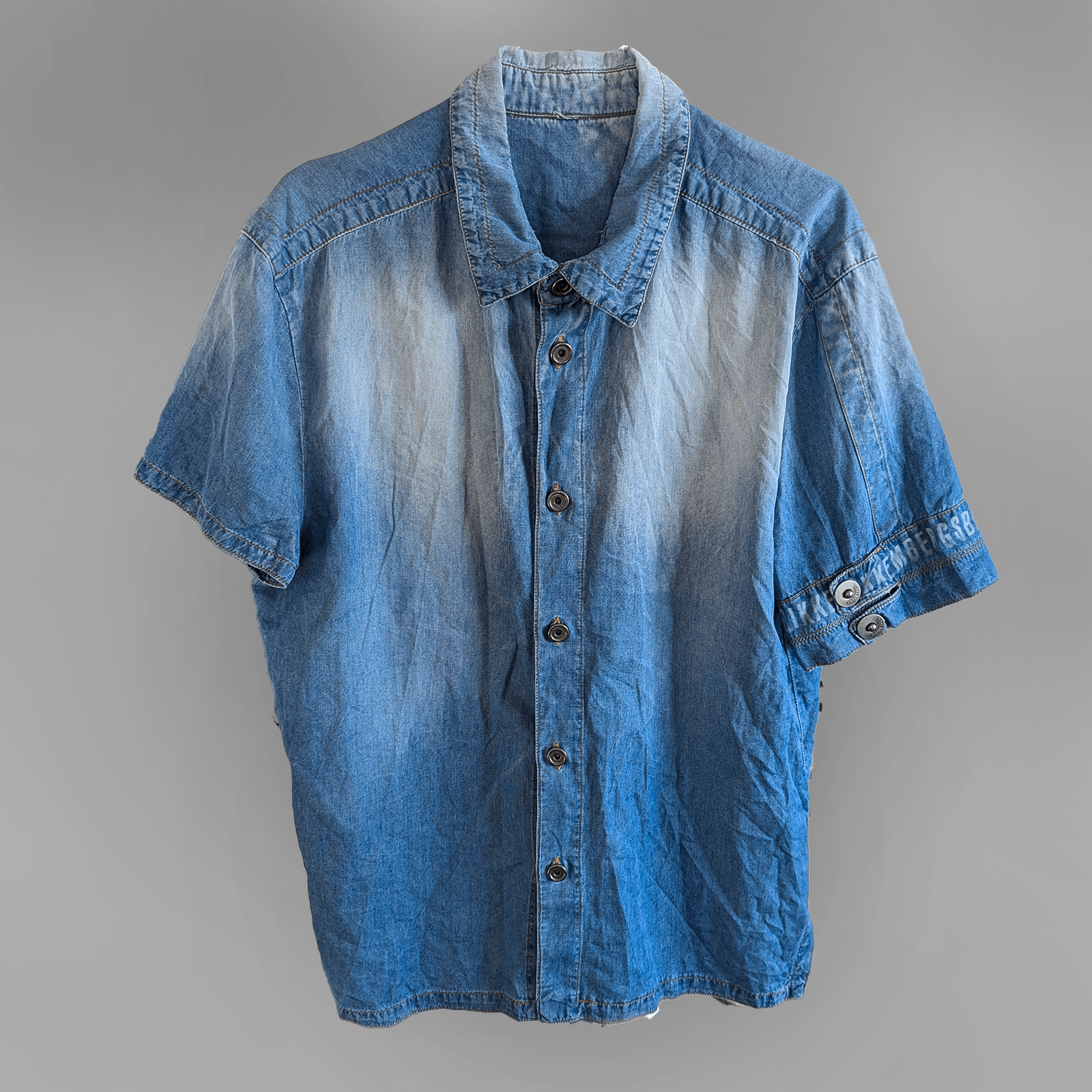Dirk Bikkembergs Dirk Dirk Bikkembergs Asymmetric Button Up Denim Blue Shirt Size US M / EU 48-50 / 2 - 1 Thumbnail