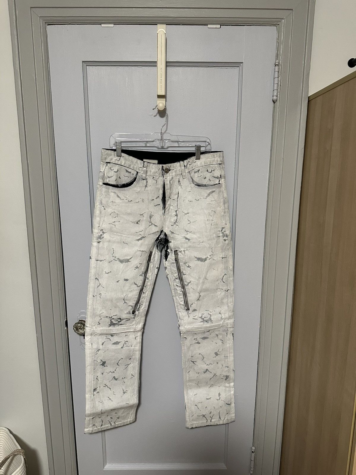 Givenchy Distressed White Denim Pants